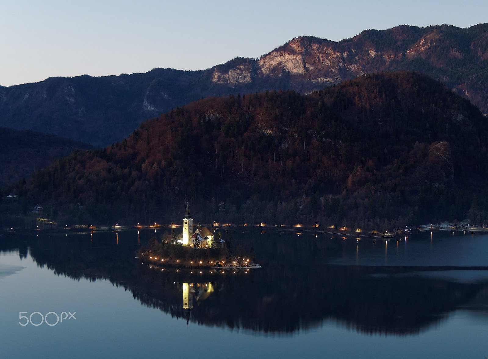 Pentax K-50 sample photo. Early morning on bled photography