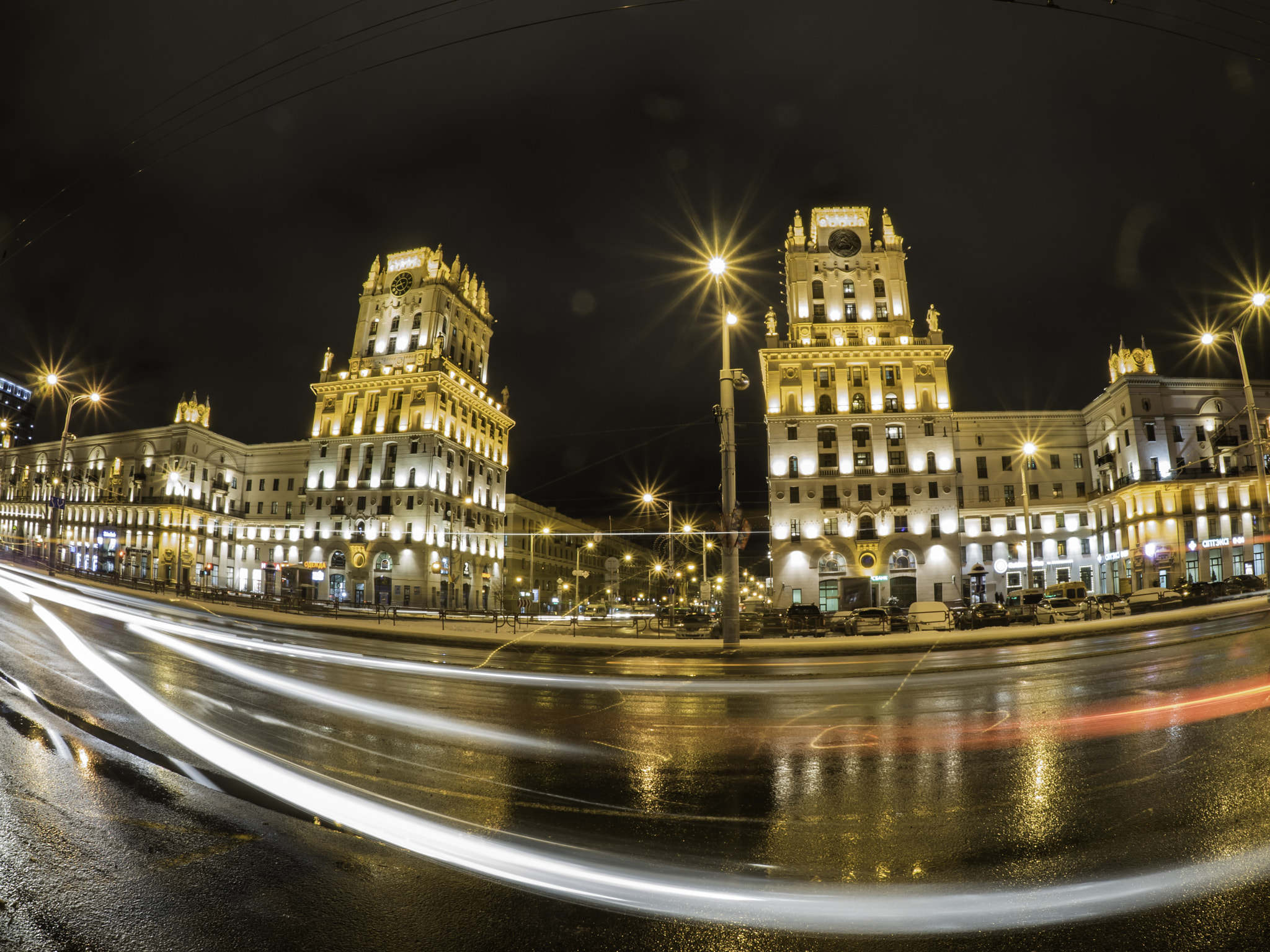 Panasonic Lumix DMC-GH4 + OLYMPUS M.8mm F1.8 sample photo. Minsk gates (2 eleven-floor towers) photography