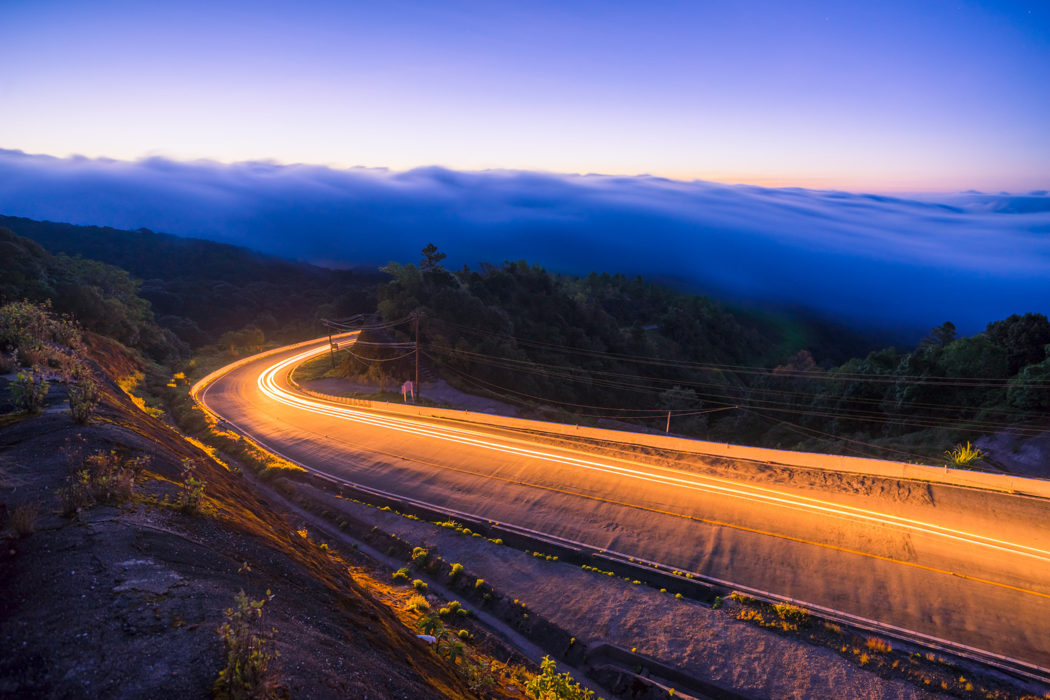 Sony a7 + Sony Vario-Sonnar T* 16-35mm F2.8 ZA SSM sample photo. Road to peak doi inthanon national park in the sunrise time at c photography