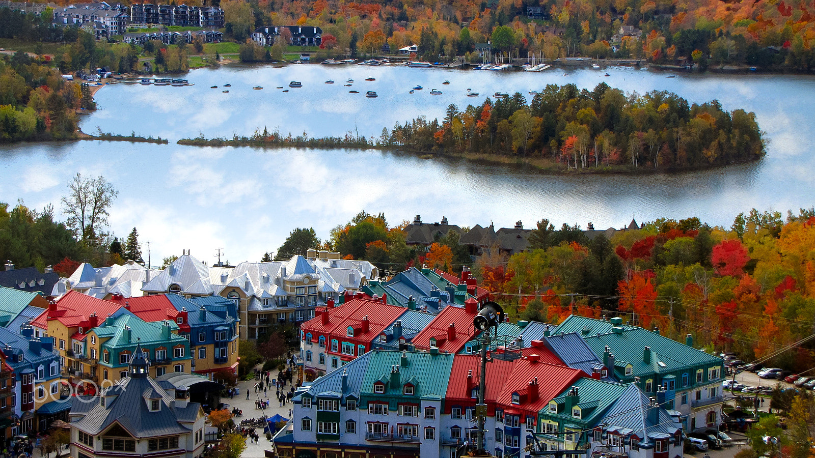 Canon PowerShot SX1 IS sample photo. Picturesque pedestrian village of mont-tremblant photography