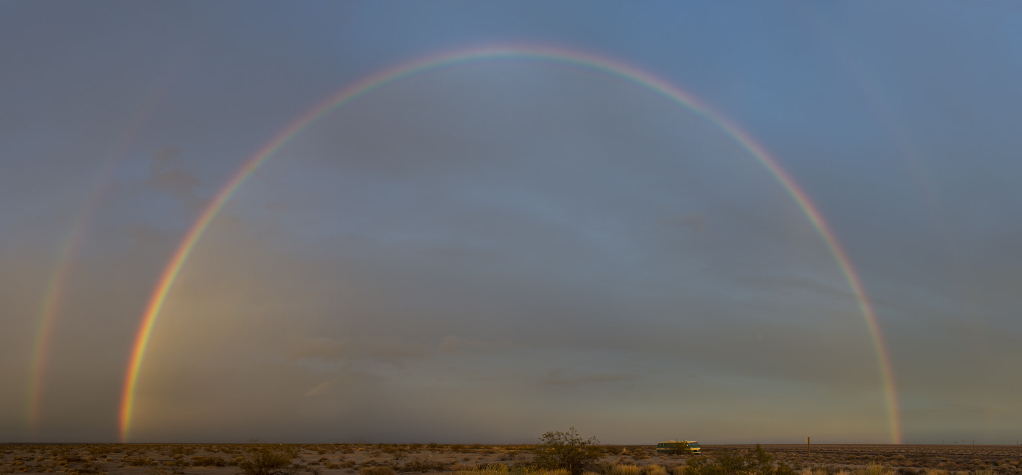 Nikon D3200 + Nikon AF Nikkor 24mm F2.8D sample photo. Desert rainbow photography