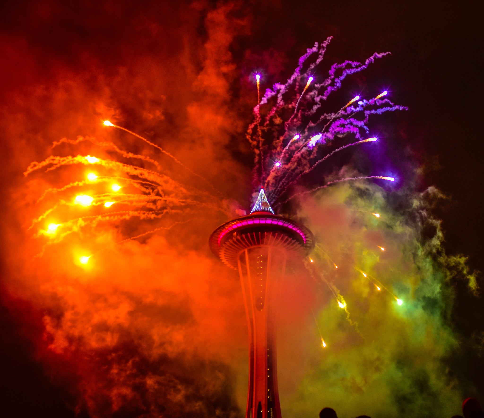 Nikon D5500 sample photo. Seattle fireworks new year 2017 photography