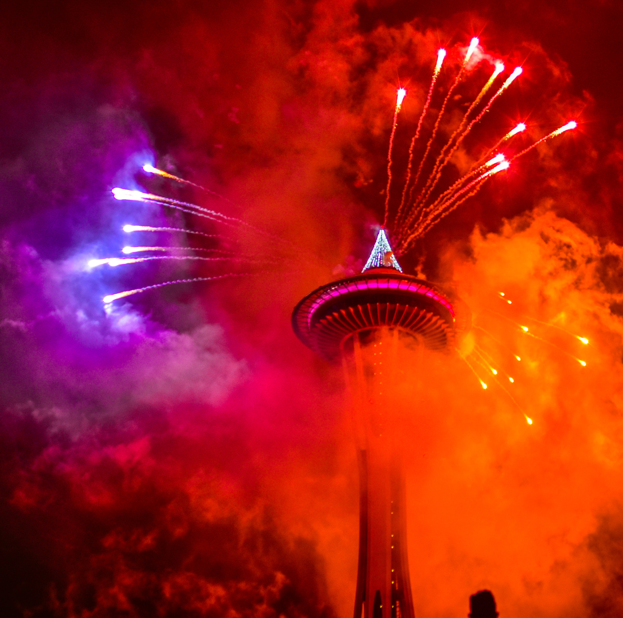 Nikon D5500 sample photo. Seattle fireworks new year 2017 photography