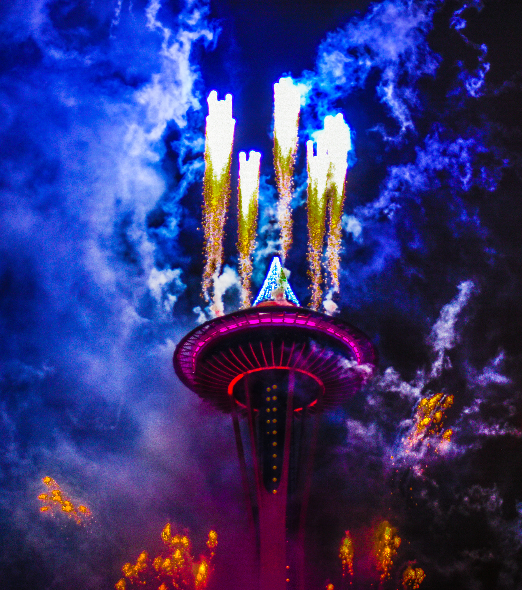 Nikon D5500 sample photo. Seattle fireworks new year 2017 photography