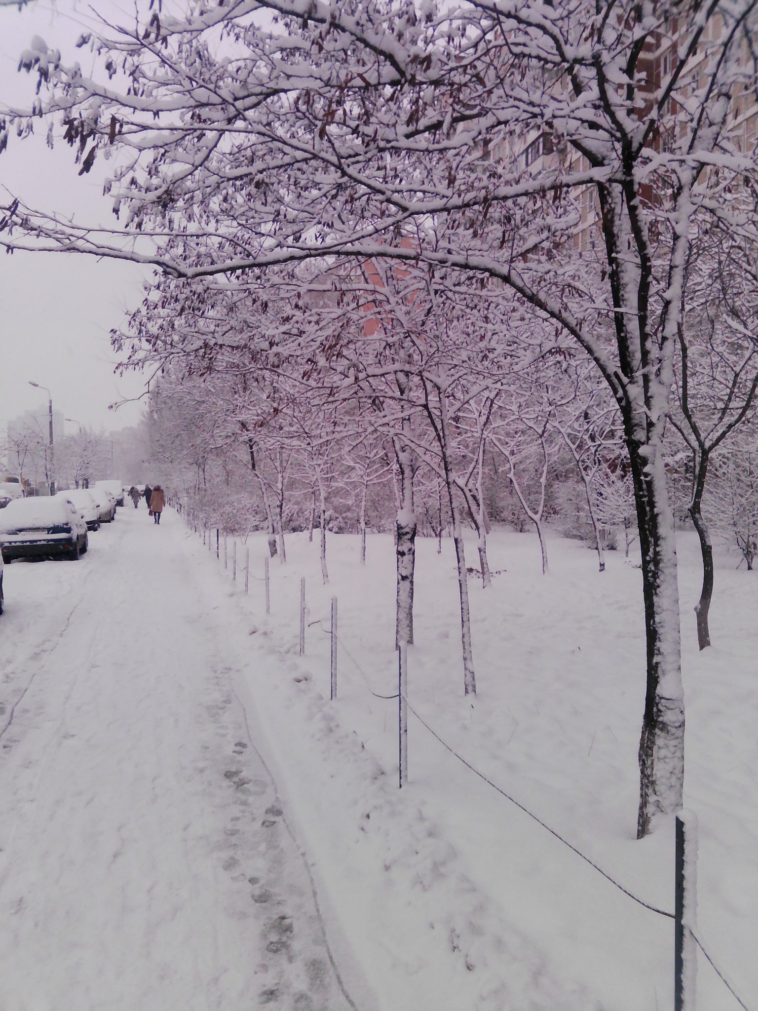HTC DESIRE 326G DUAL SIM sample photo. Snowy street photography