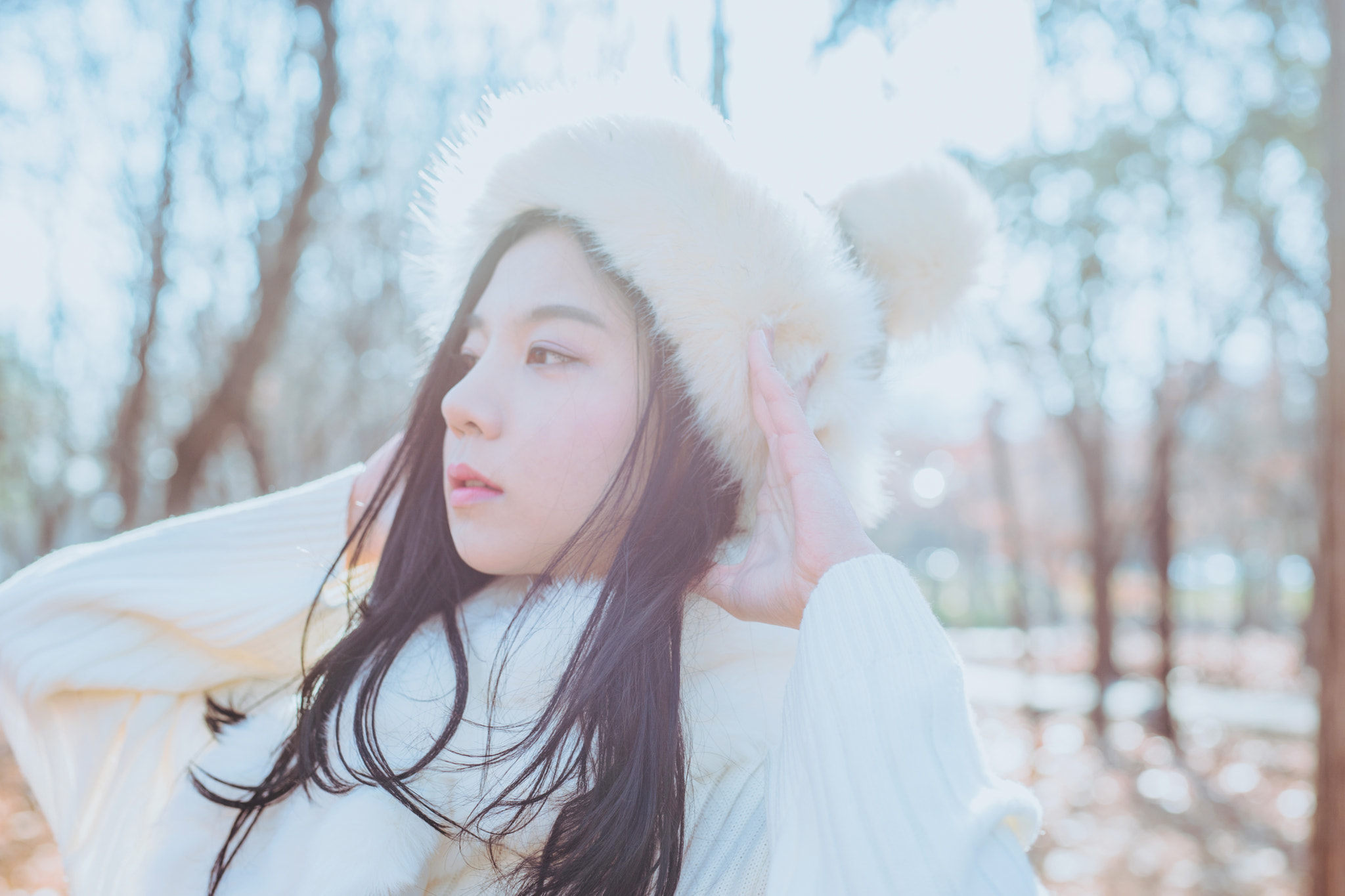 Sony a99 II + Sigma 50mm F1.4 EX DG HSM sample photo. Girl in the winter photography