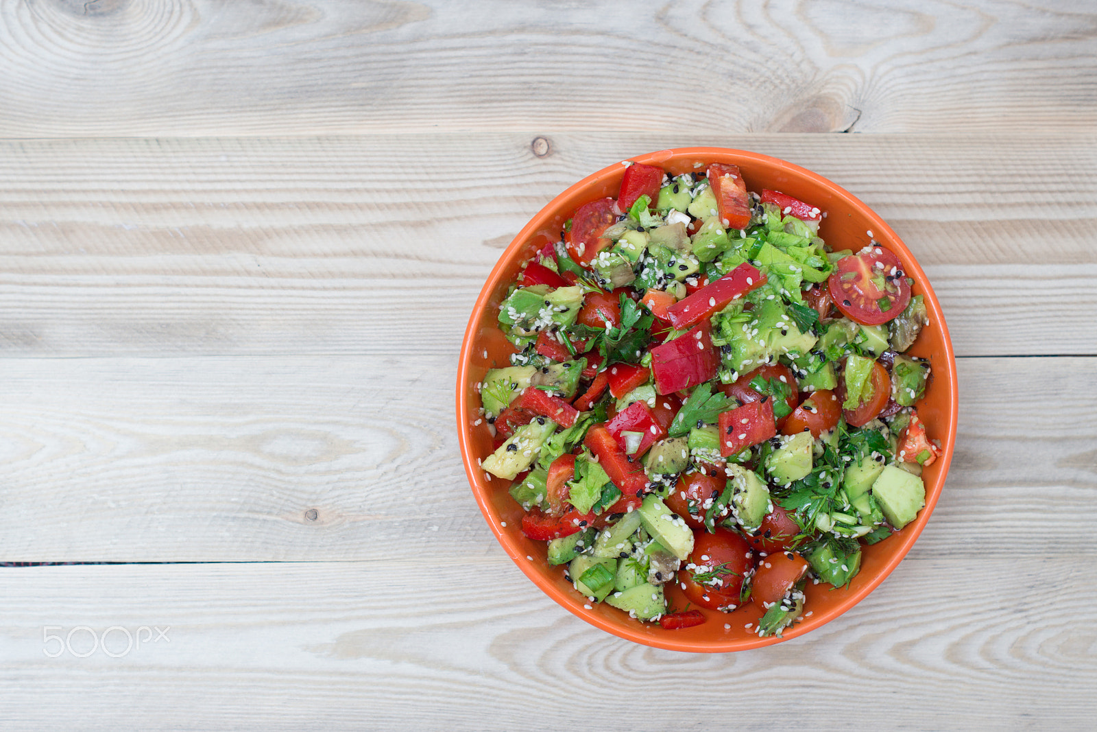 Sony SLT-A77 + Sony DT 50mm F1.8 SAM sample photo. Fresh salad with pepper and tomato photography