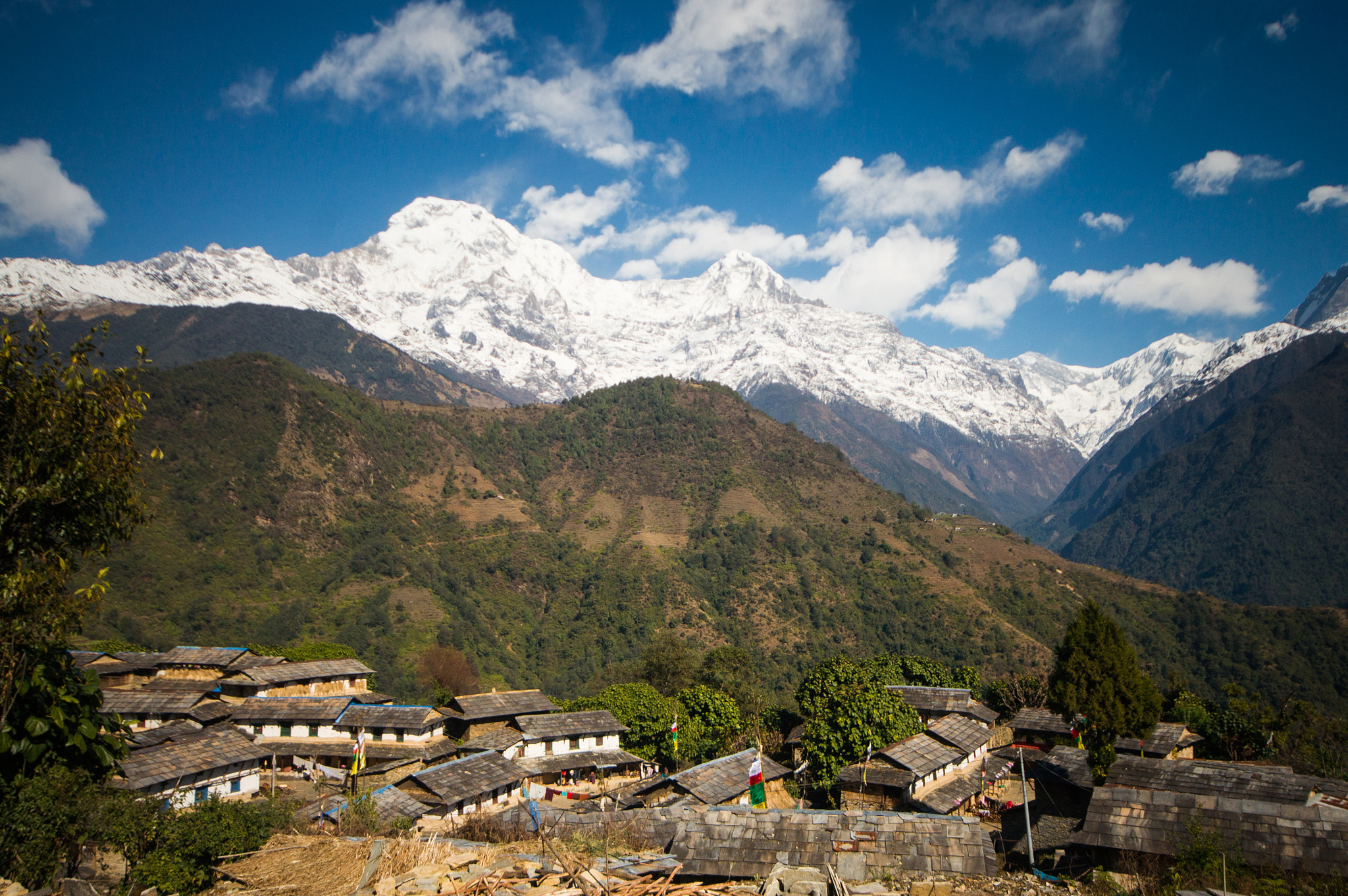 Sony Alpha DSLR-A450 sample photo. Himalayan village photography