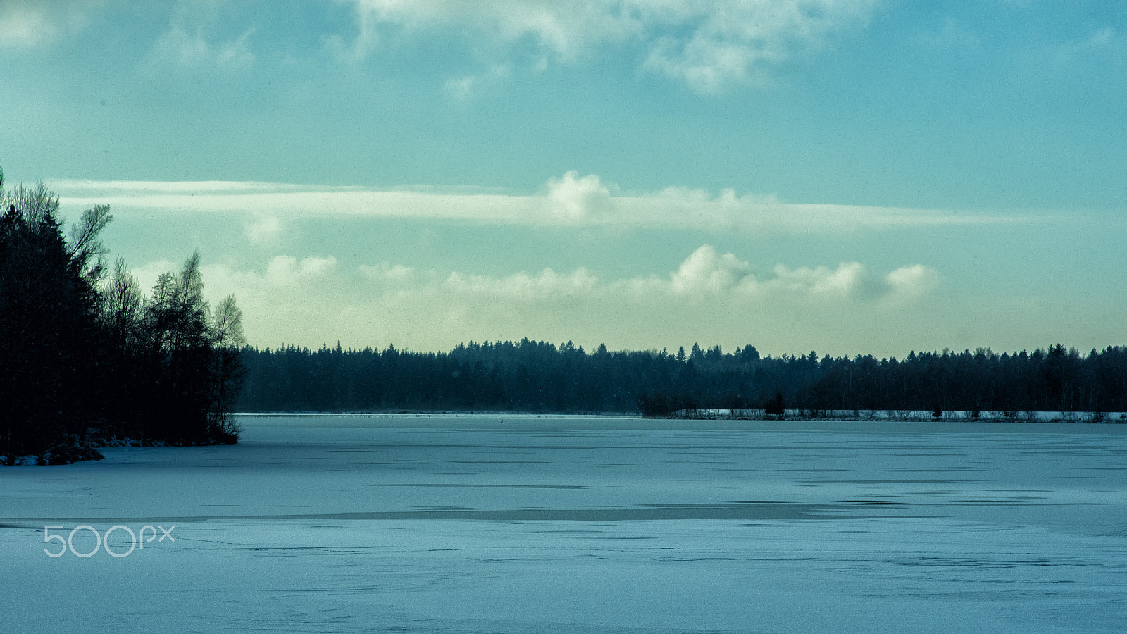 Pentax K-5 sample photo. Iced lake photography
