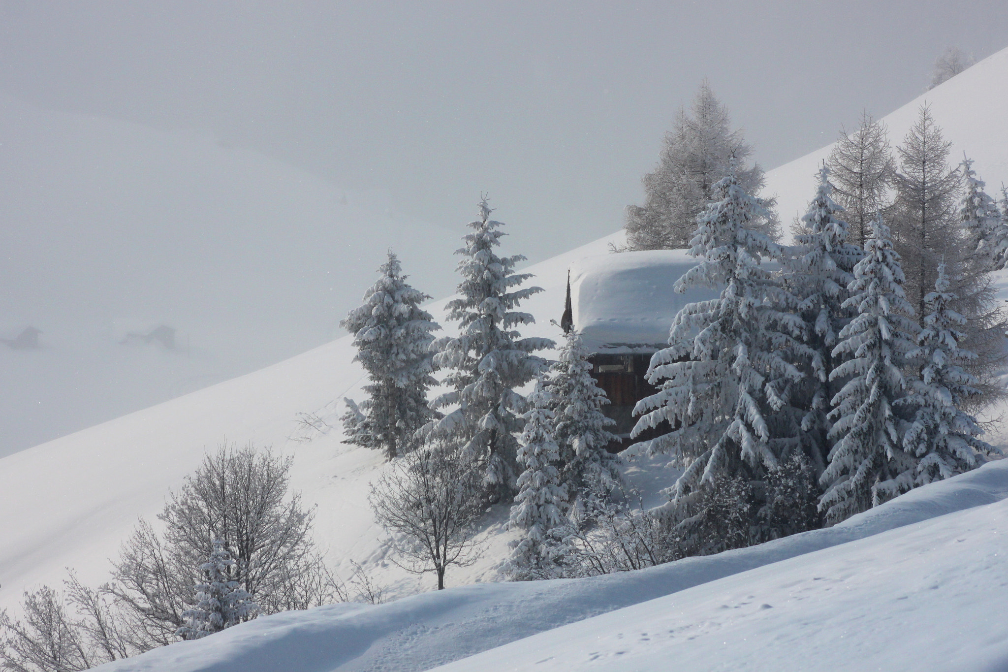Canon EF 300mm f/2.8L sample photo. Alpine cabin photography