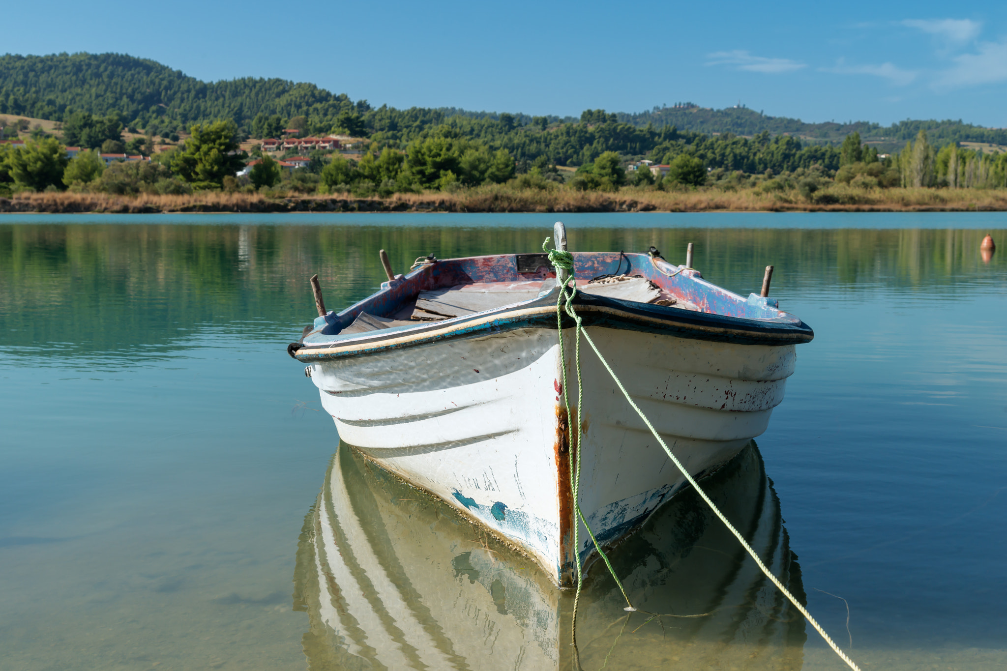 Nikon D800 + Tamron AF 28-75mm F2.8 XR Di LD Aspherical (IF) sample photo. Old fishing boat on the lake photography