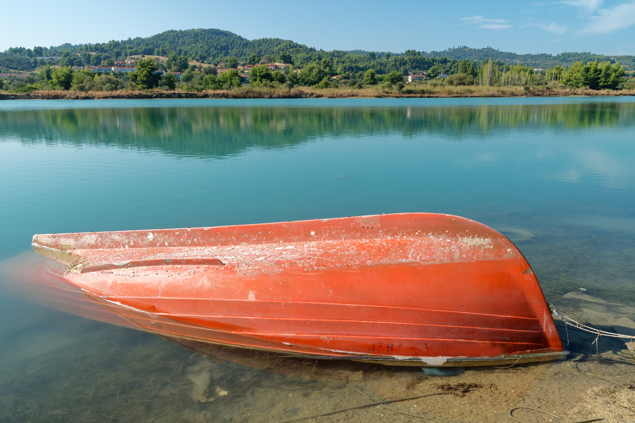 Nikon D800 sample photo. Old fishing boat on the lake photography