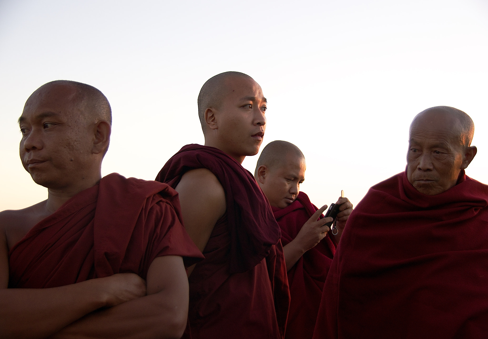 Sony SLT-A33 sample photo. Burma 98 (faces of burma) sunset monks photography