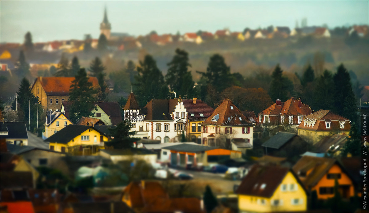 Minolta AF 80-200mm F2.8 HS-APO G sample photo. Obernai aerial view on winter sunset photography