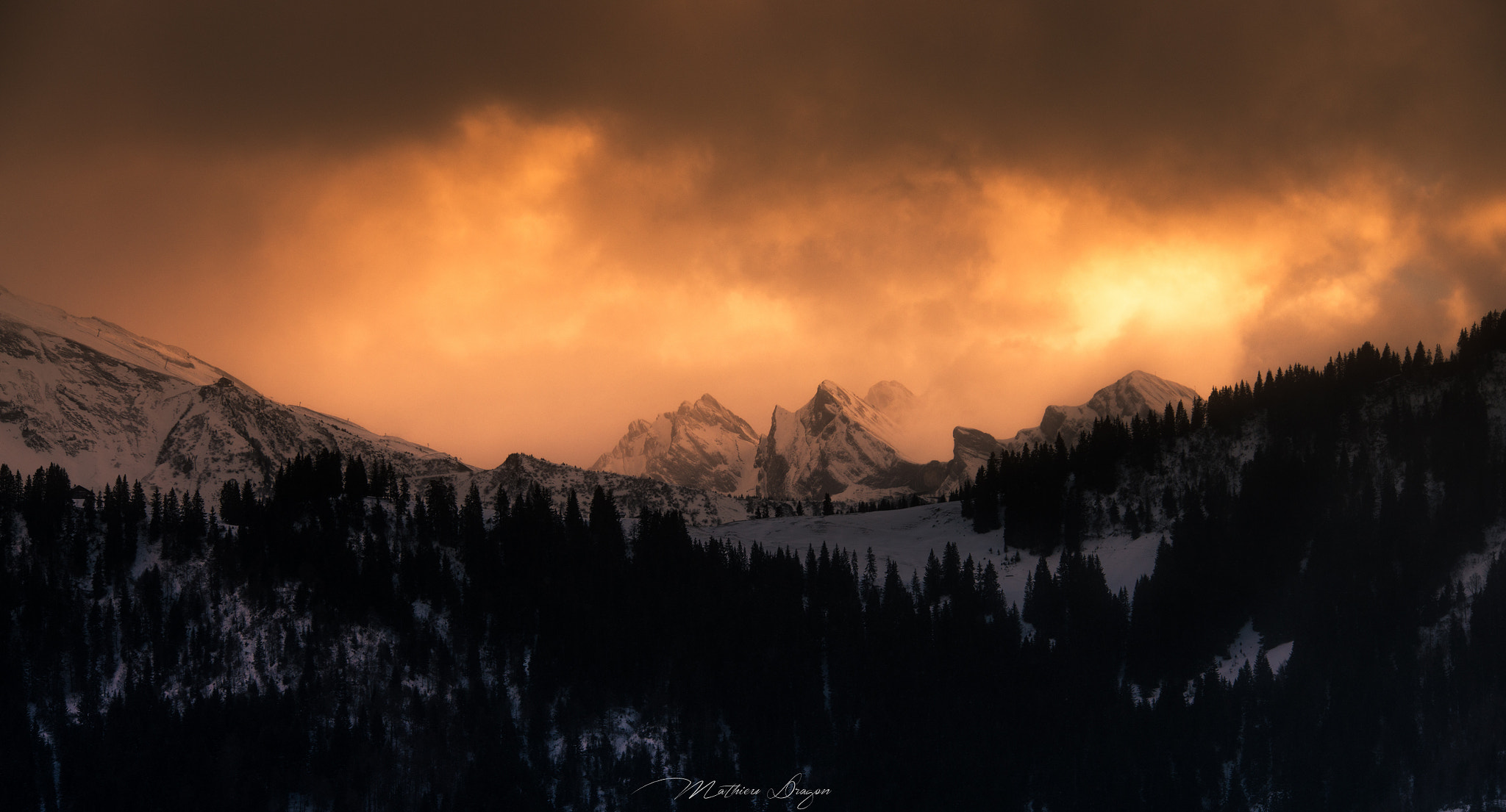 Sigma 70-200mm F2.8 EX DG OS HSM sample photo. French alps sunset photography