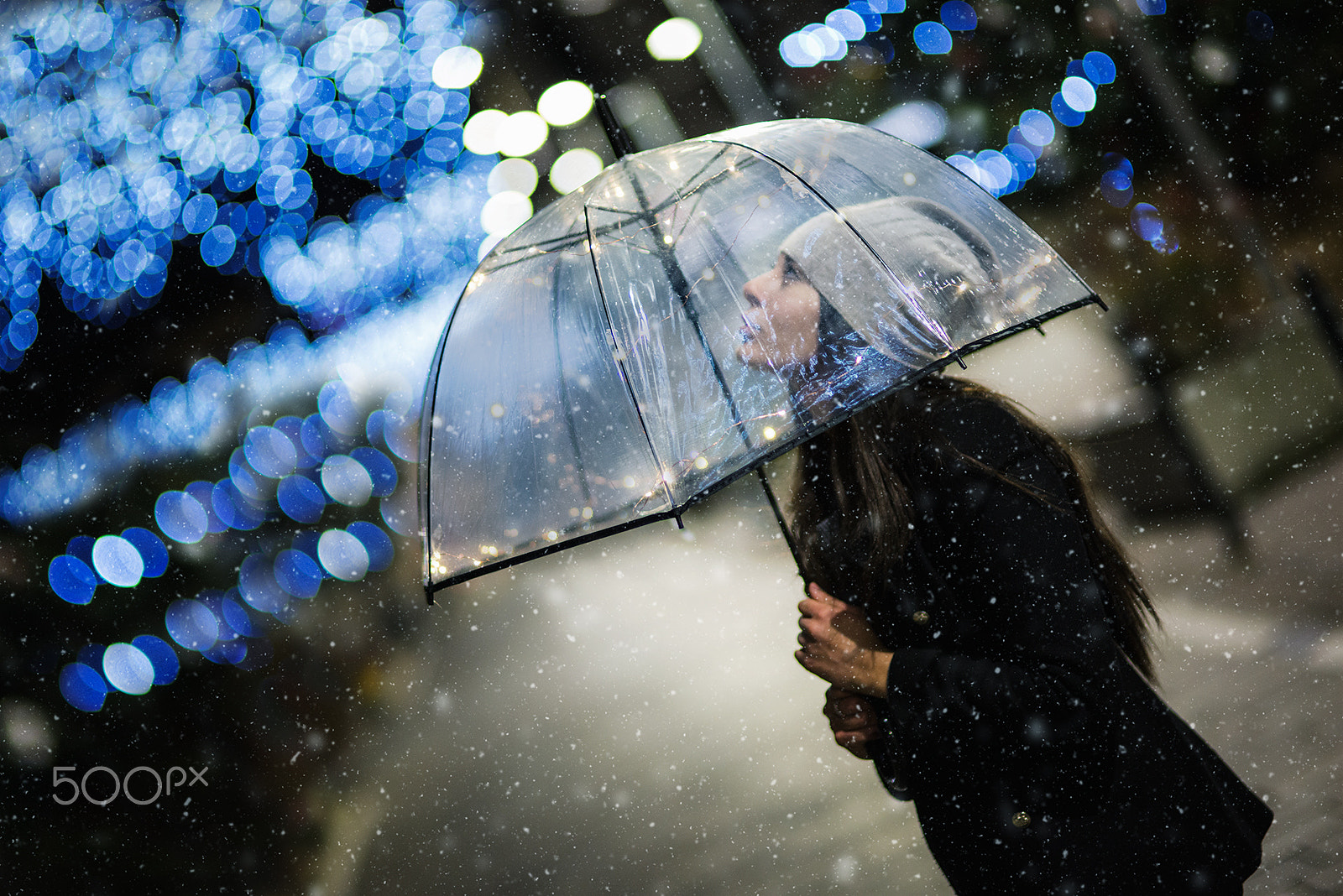 Nikon D800 + Sigma 85mm F1.4 EX DG HSM sample photo. Night snowing photography