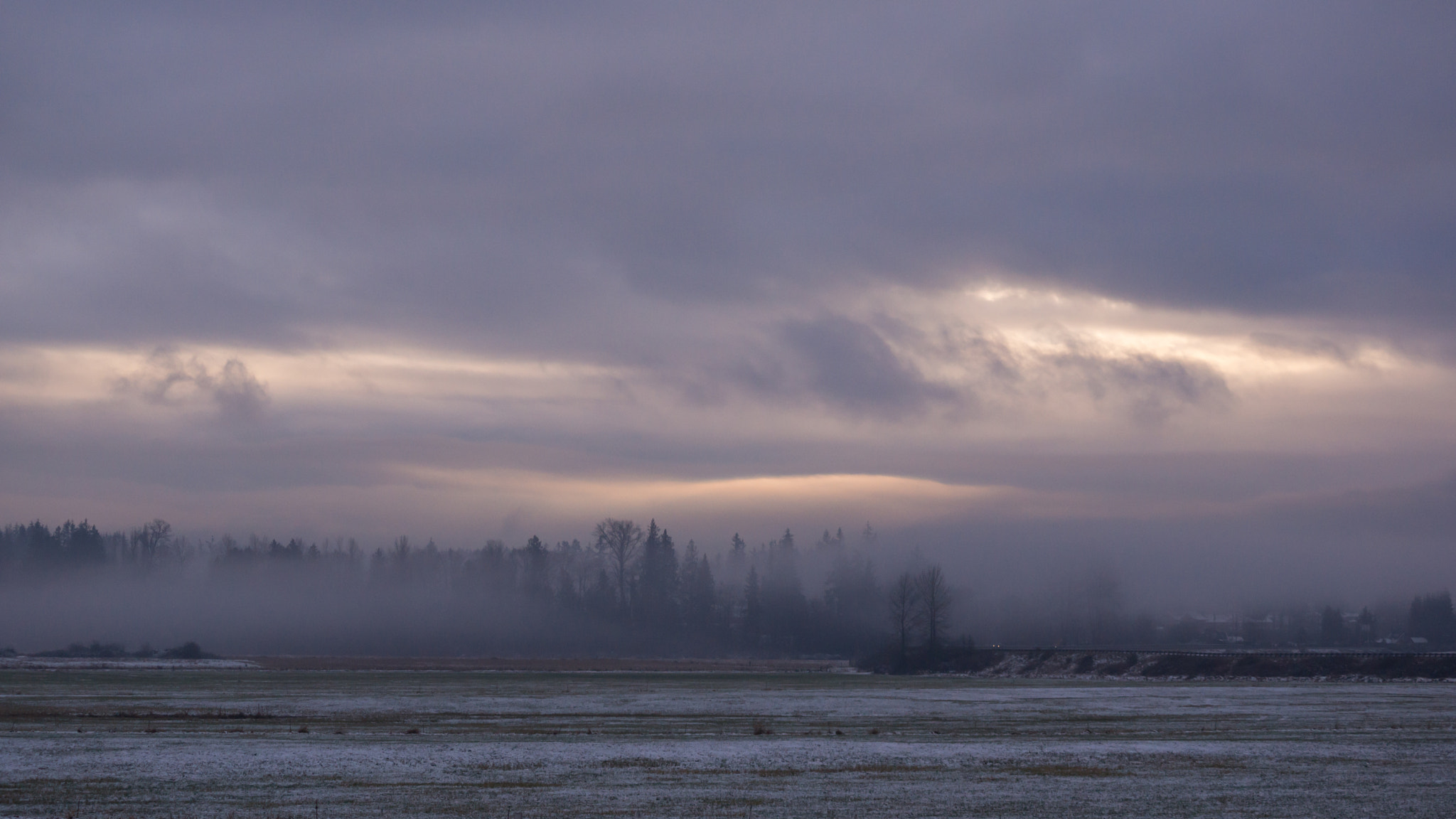 Sony SLT-A77 sample photo. Foggy winter sunset photography