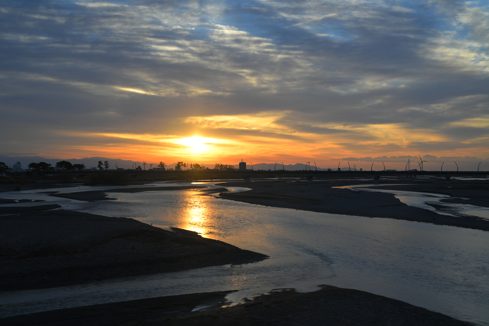 Manual Lens No CPU sample photo. Sunrise from shinkansen photography