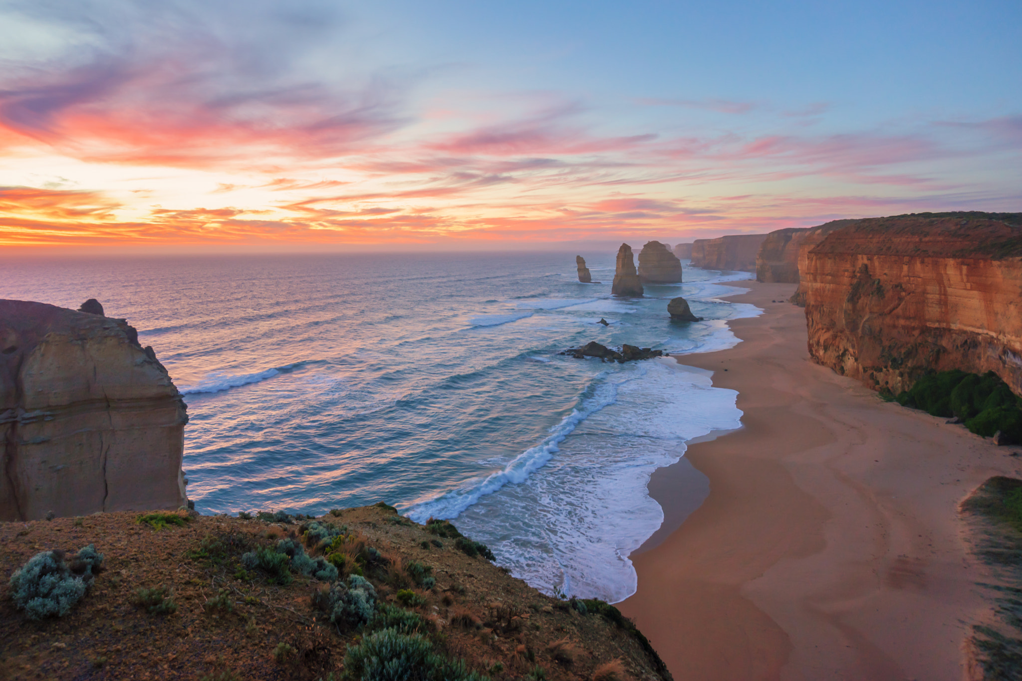 Sony a7R sample photo. Dramatic sunset sky at the twelve apostles, great ocean road photography
