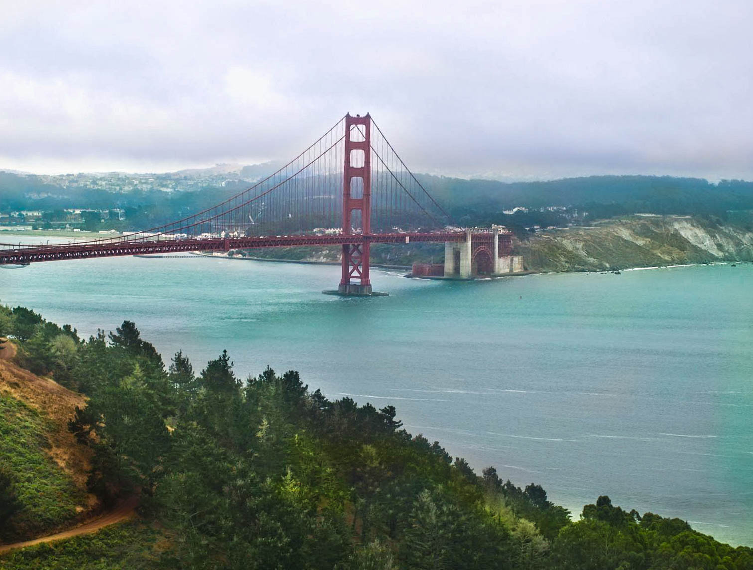 Olympus Zuiko Digital ED 40-150mm F4.0-5.6 sample photo. Golden gate on foggy afternoon photography