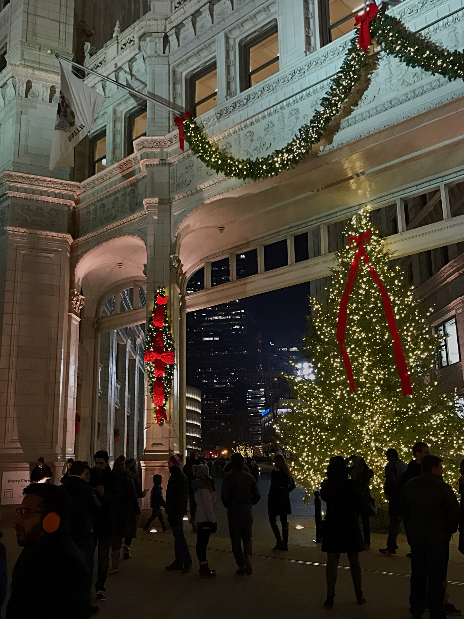 Apple iPhone (New model) sample photo. A late night walk down michigan avenue leading up to midnight photography
