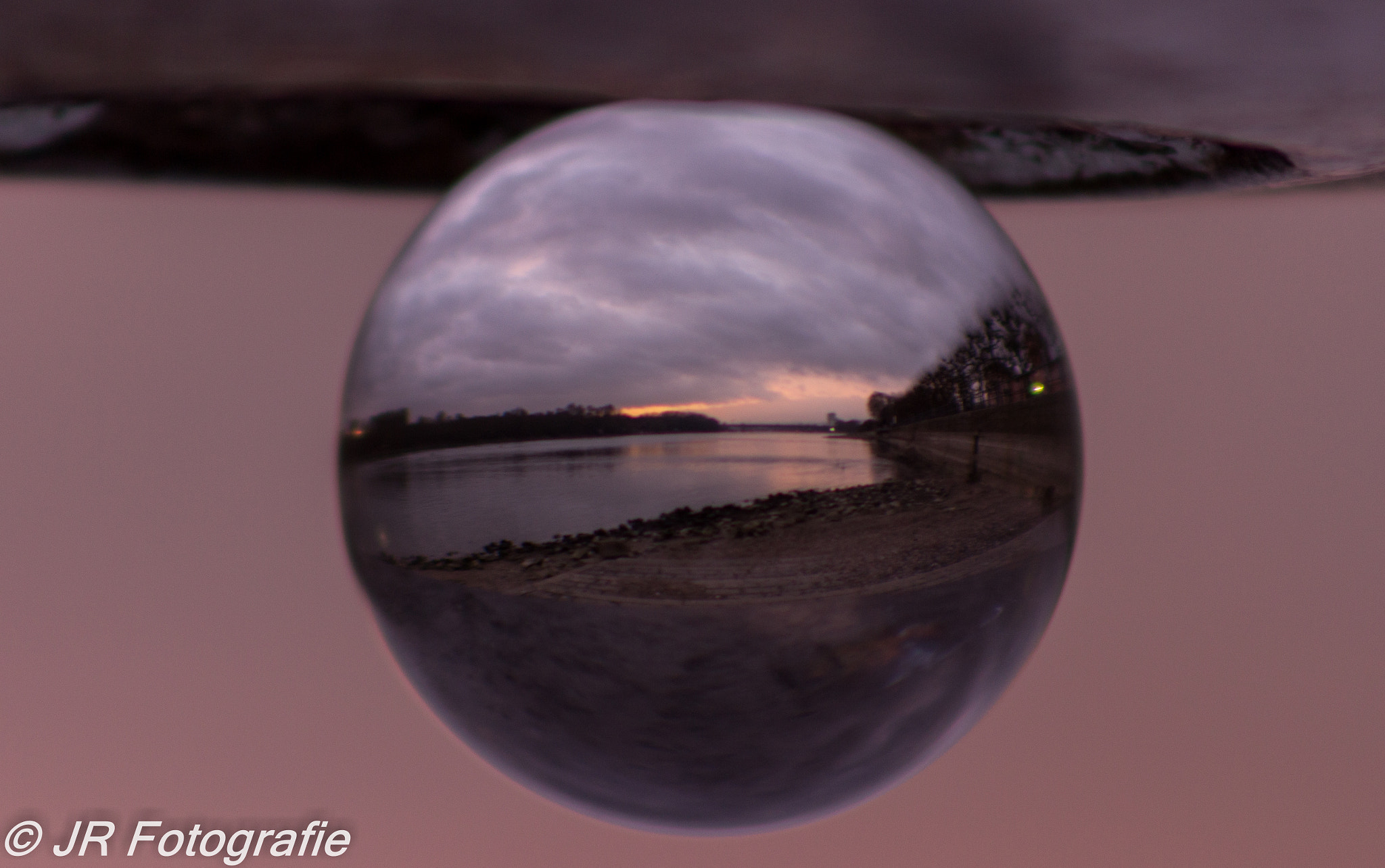 Canon EF 75-300mm f/4-5.6 USM sample photo. Rhine sunset in glass photography