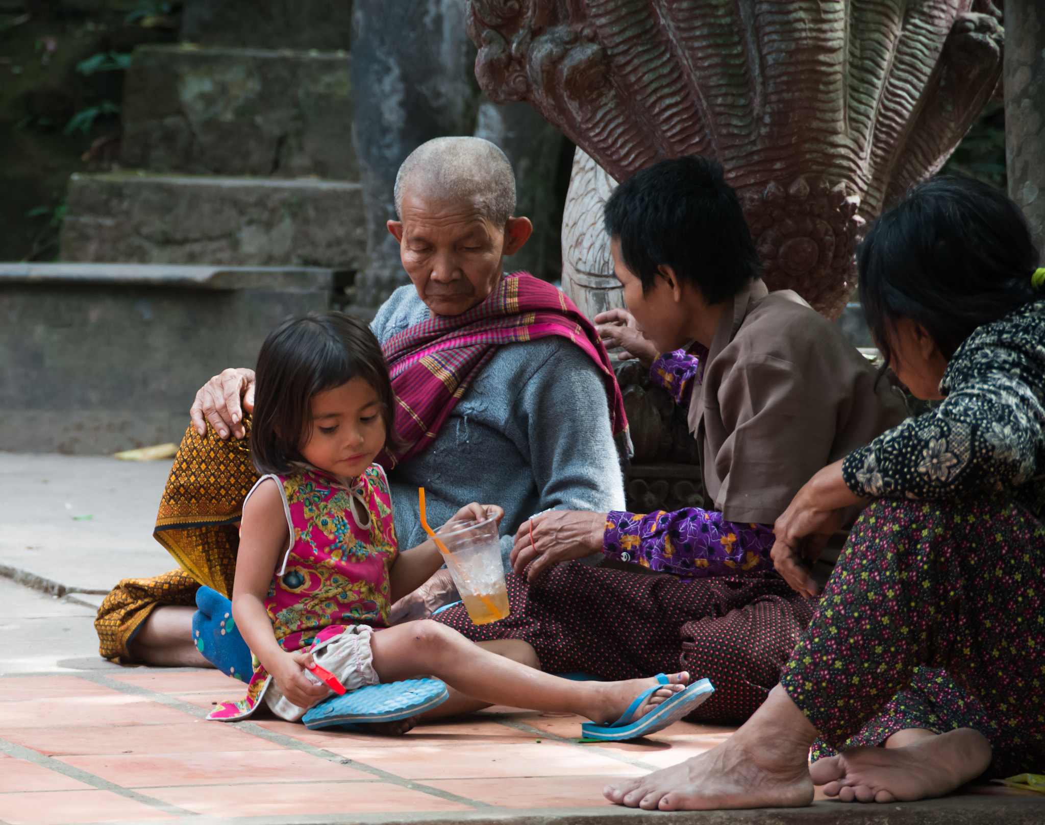 Nikon D800 sample photo. A family of temple beggars in cambodia photography