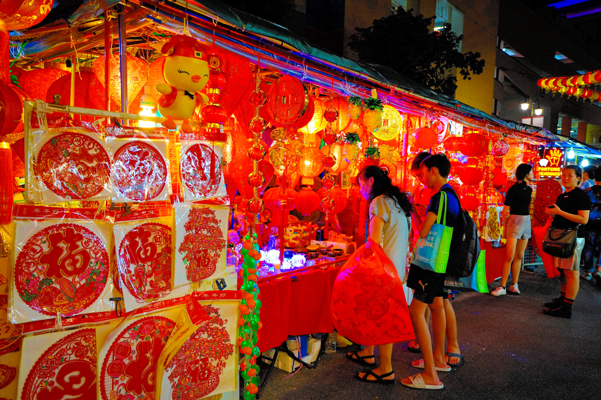 Sony a7 II sample photo. Chinese new year 2017 lights and deco at chinatown photography