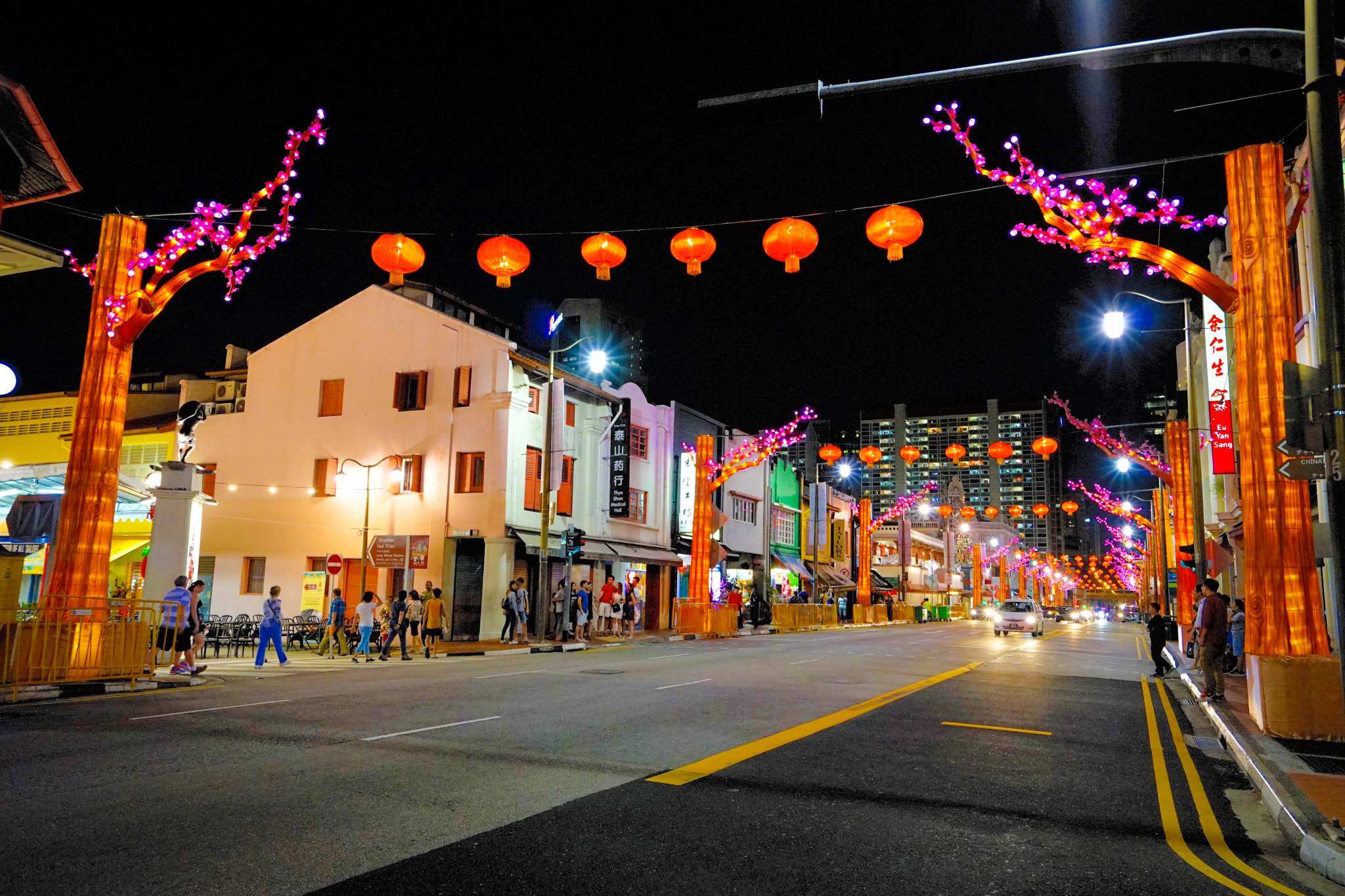 Sony a7 II + Sony Vario-Tessar T* FE 16-35mm F4 ZA OSS sample photo. Chinese new year 2017 lights and deco at chinatown photography