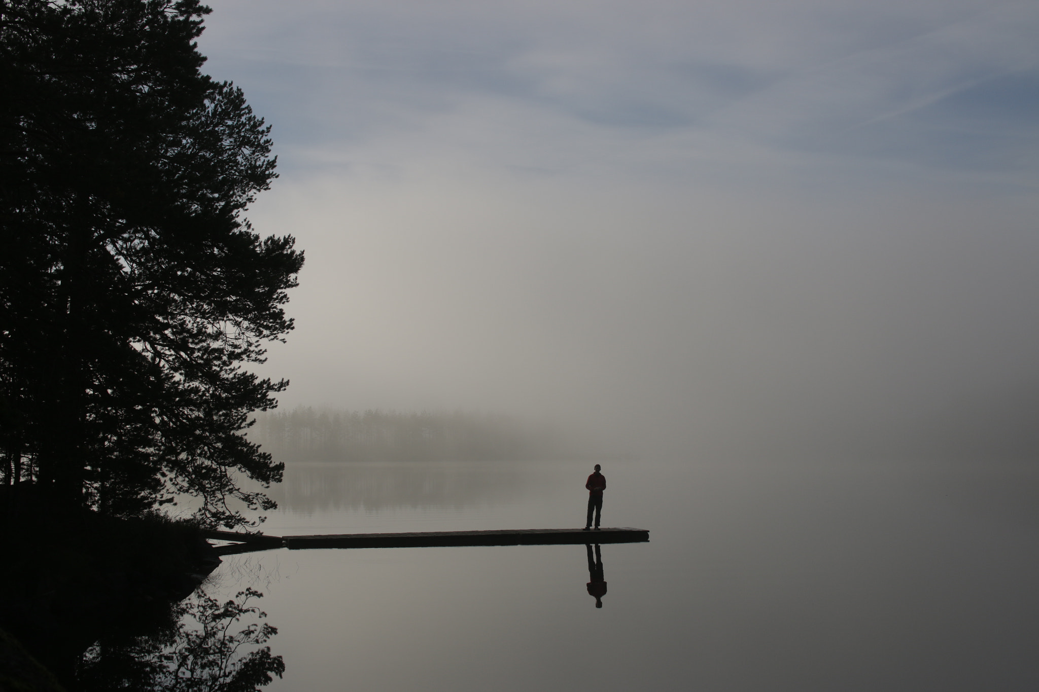 Sigma 30mm F1.4 EX DC HSM sample photo. Man in the morning fog photography