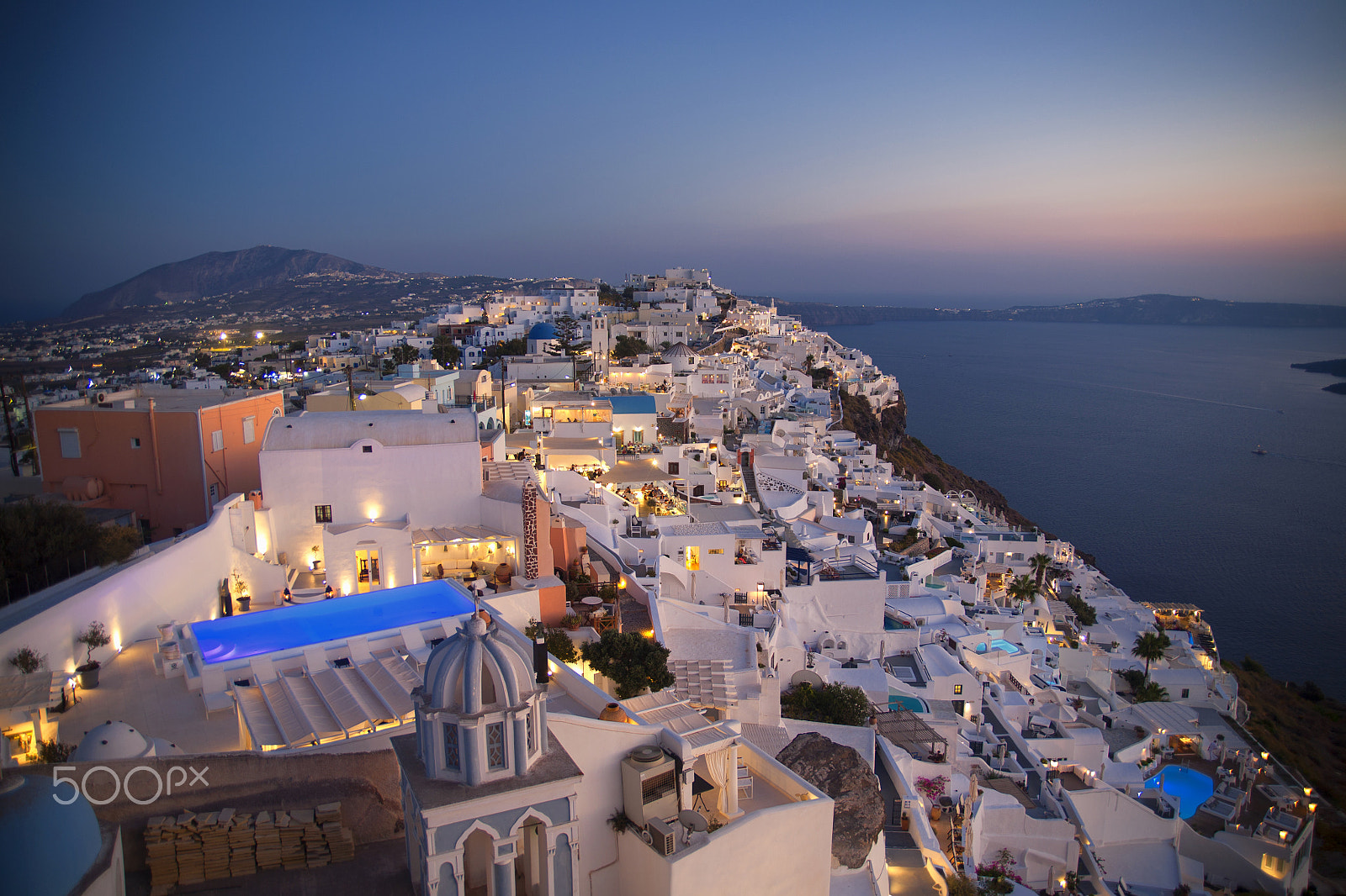 Sigma 24-60mm f/2.8 EX DG sample photo. Thira sunset photography