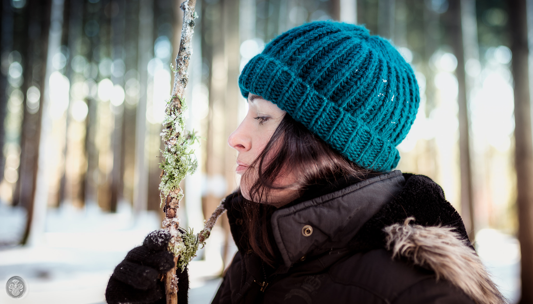 Nikon Df sample photo. ...examining the winter moss... photography