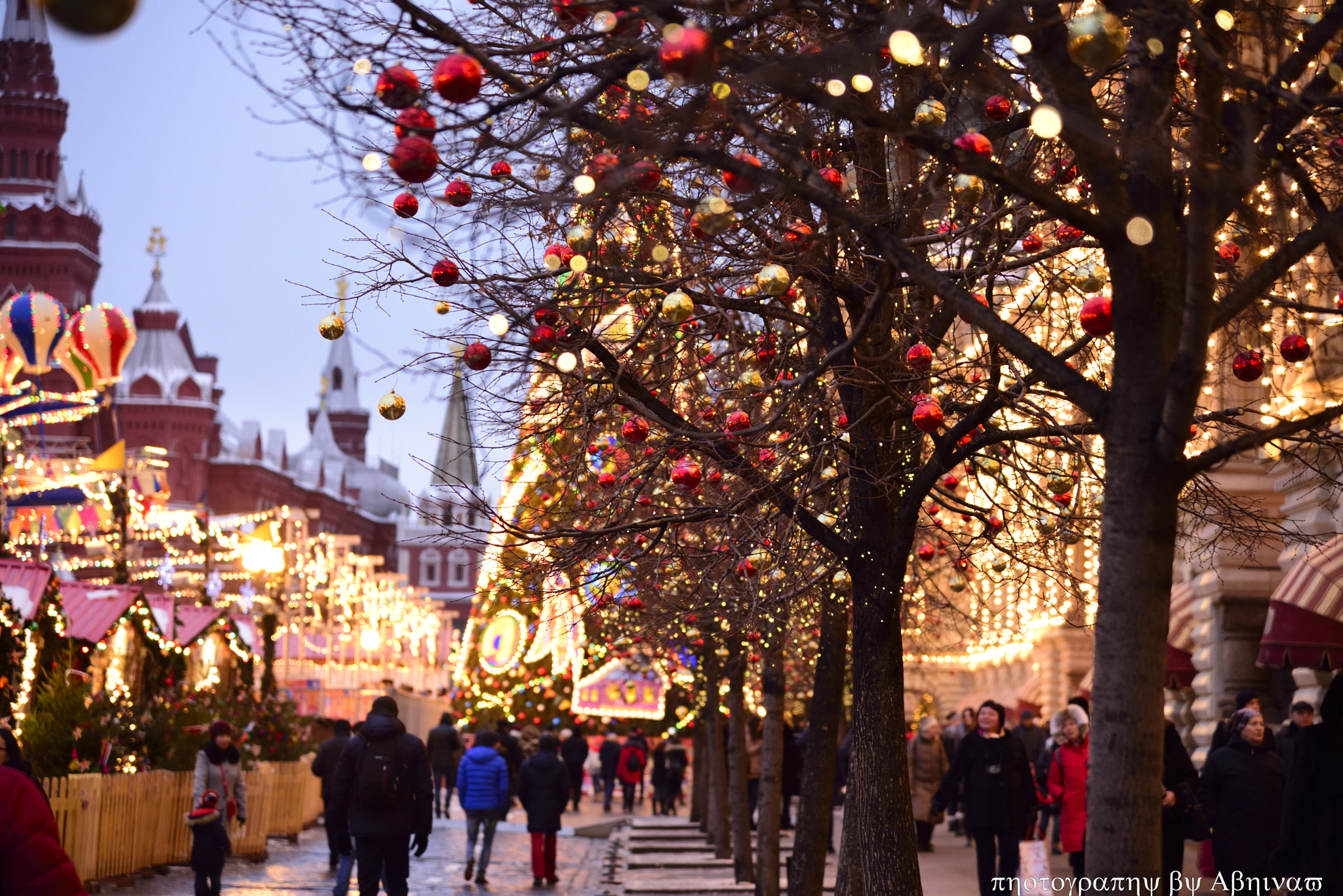 Nikon D750 sample photo. Christmas market, red square photography