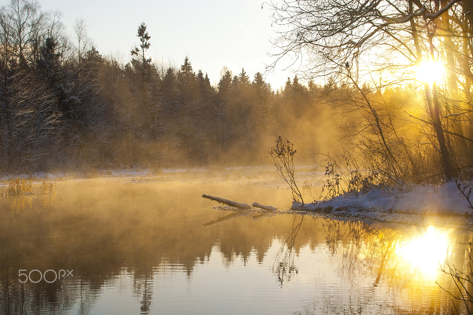 Pentax K100D Super sample photo. Steaming river photography