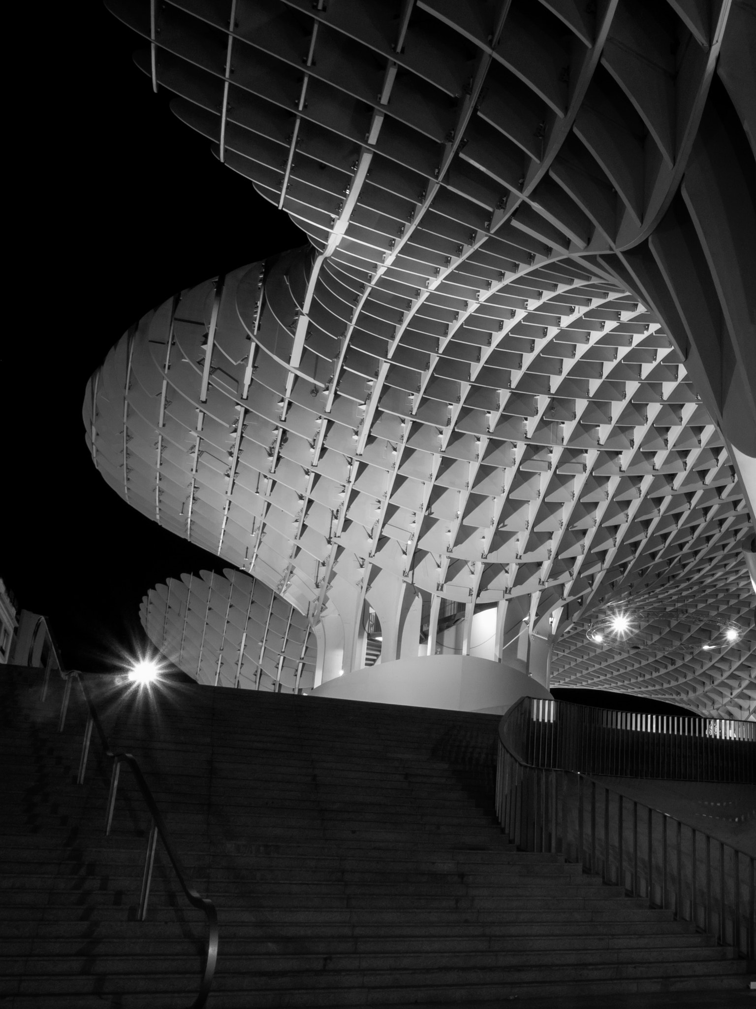 Olympus M.Zuiko Digital 14-42mm F3.5-5.6 II sample photo. Metropol parasol b&w photography