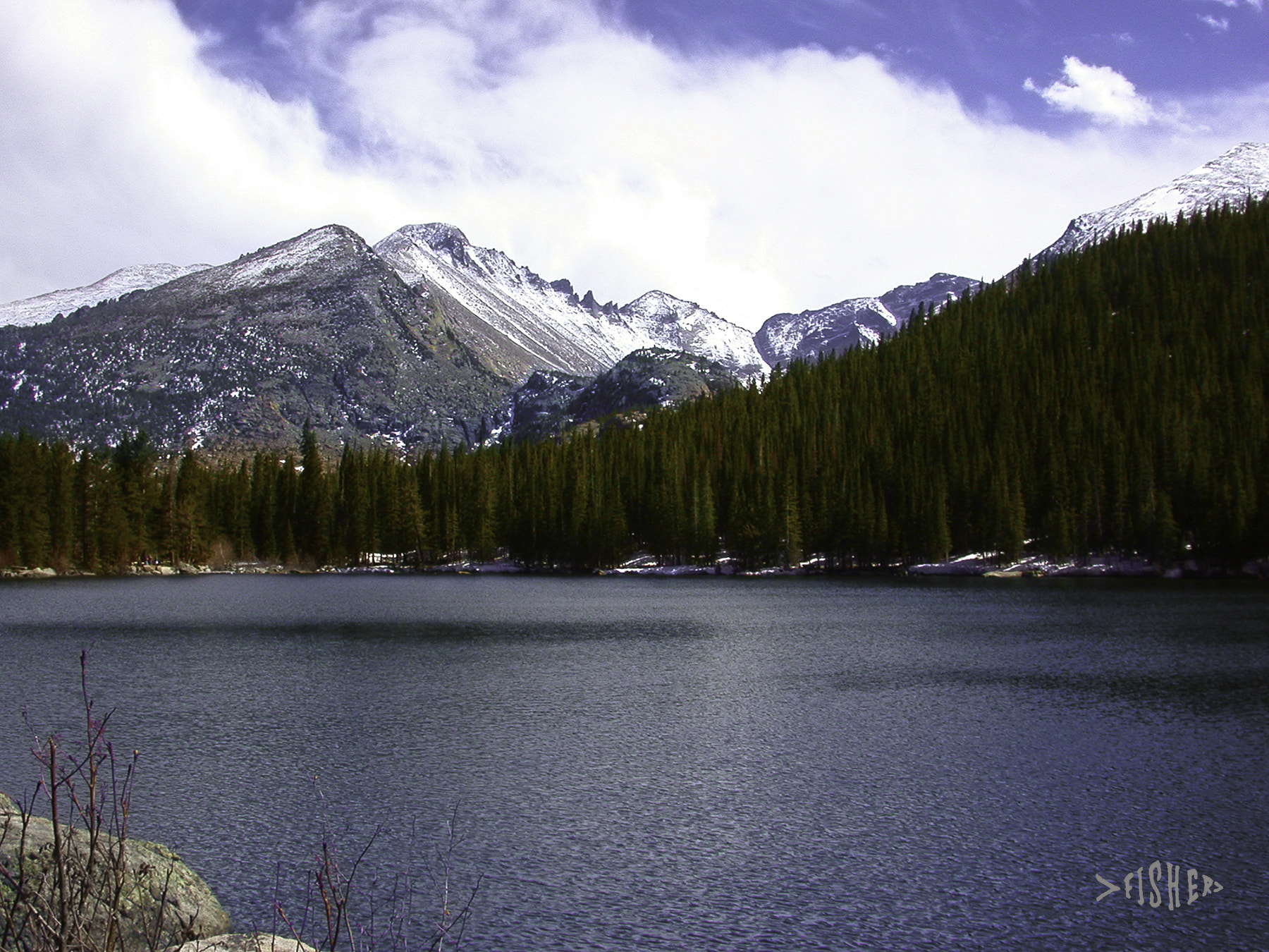 Nikon E995 sample photo. Lake rocky mountain national park photography