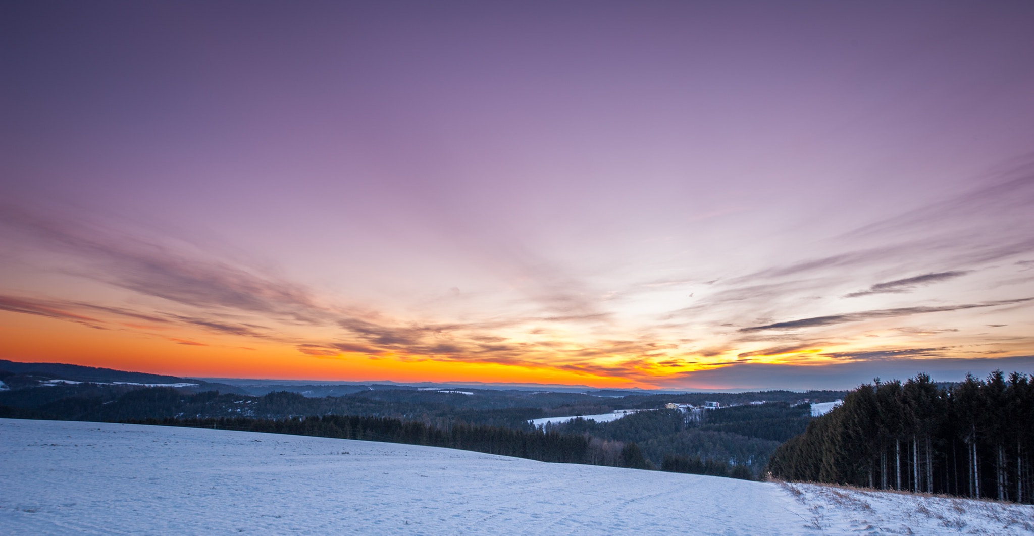 Nikon D700 sample photo. Winter sunset photography