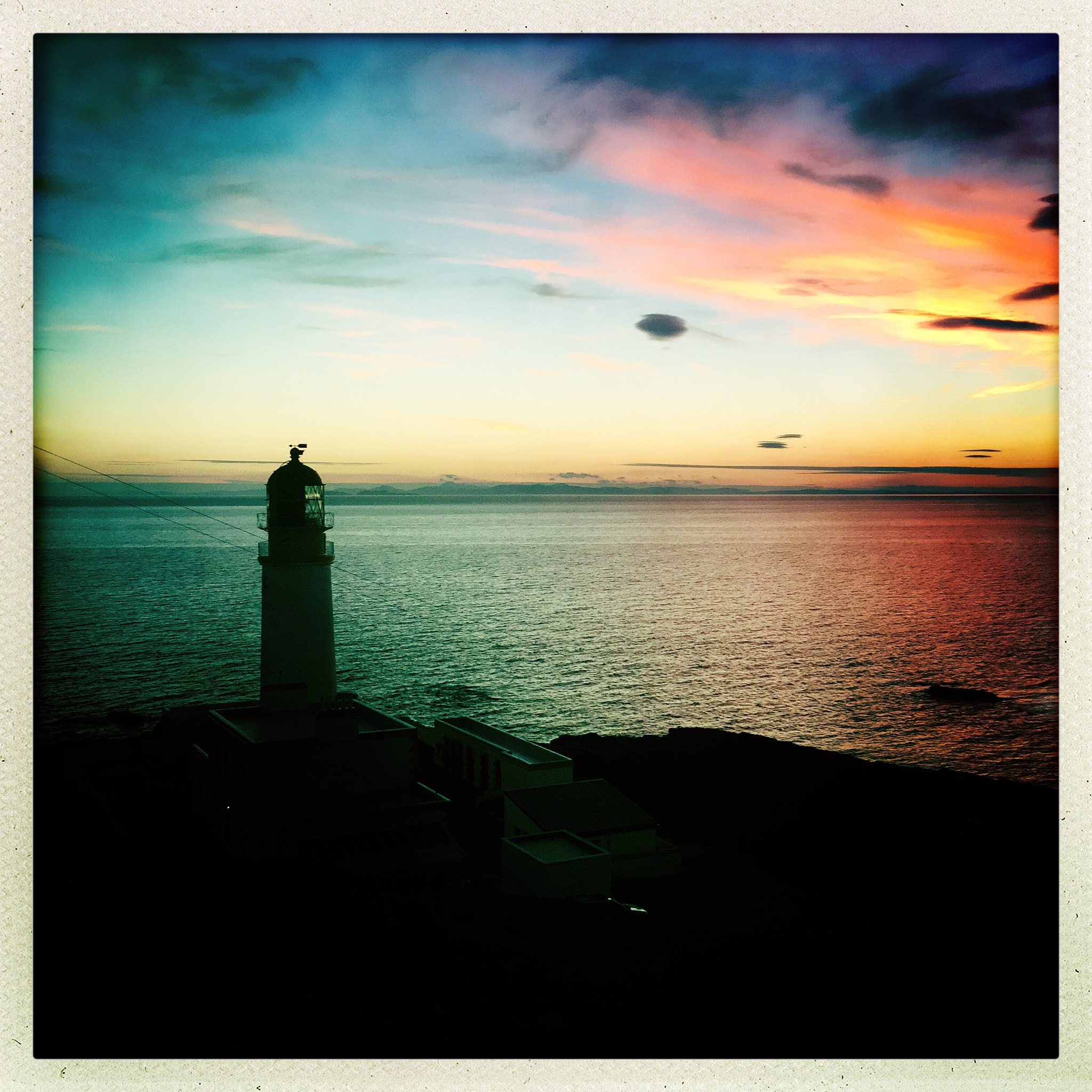 Hipstamatic 321 sample photo. Beautiful sky, rua reidh lighthouse, scotland photography