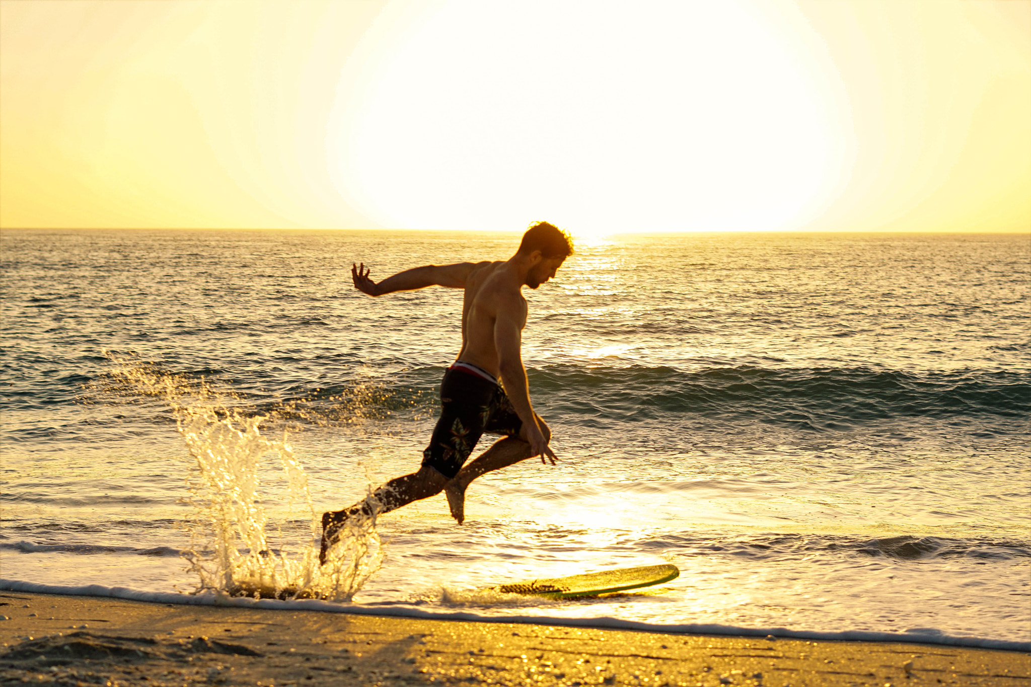 Sony FE 50mm F1.8 sample photo. Sunset surfing photography