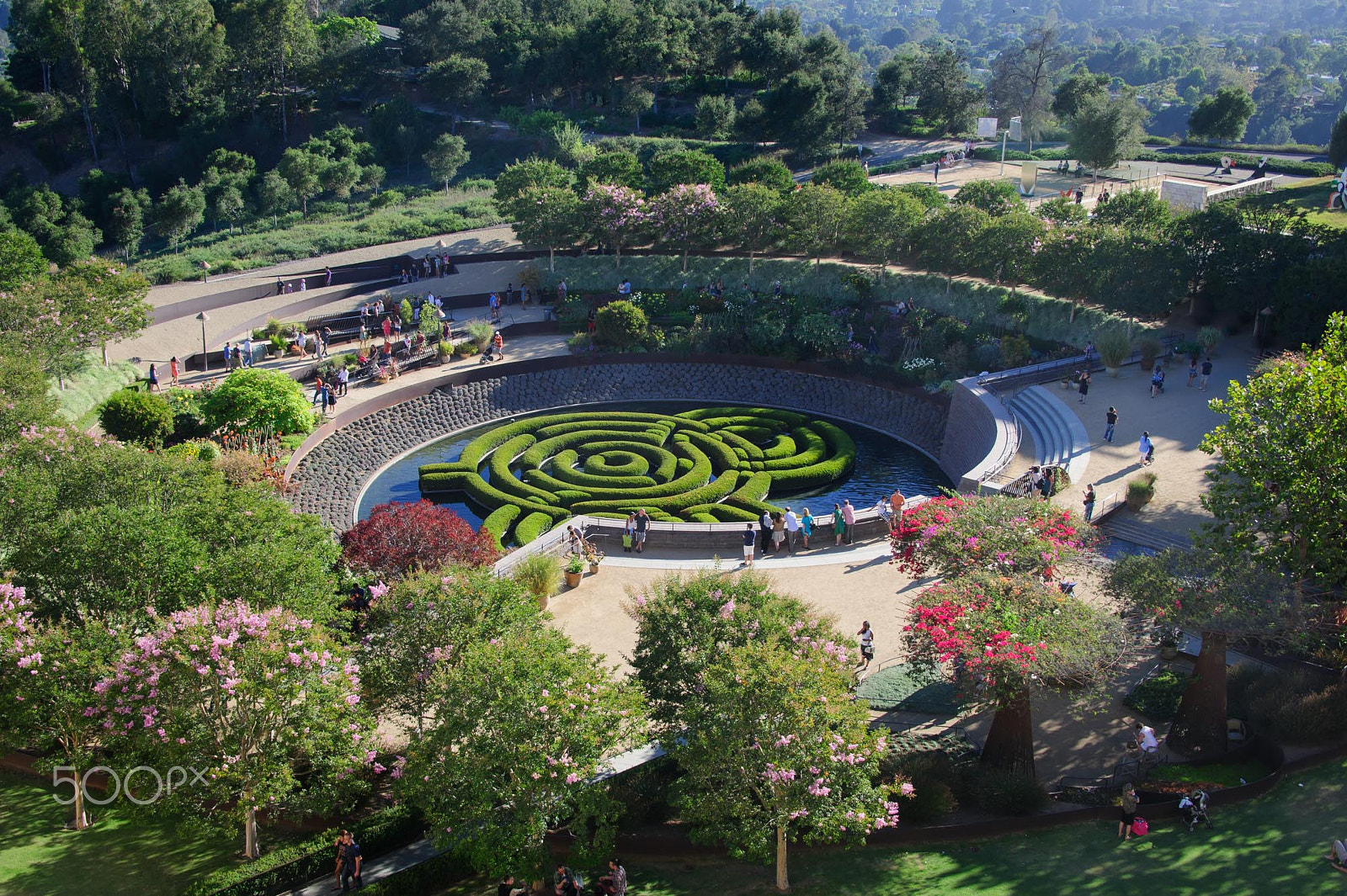 Nikon D3S sample photo. Central garden at the getty photography