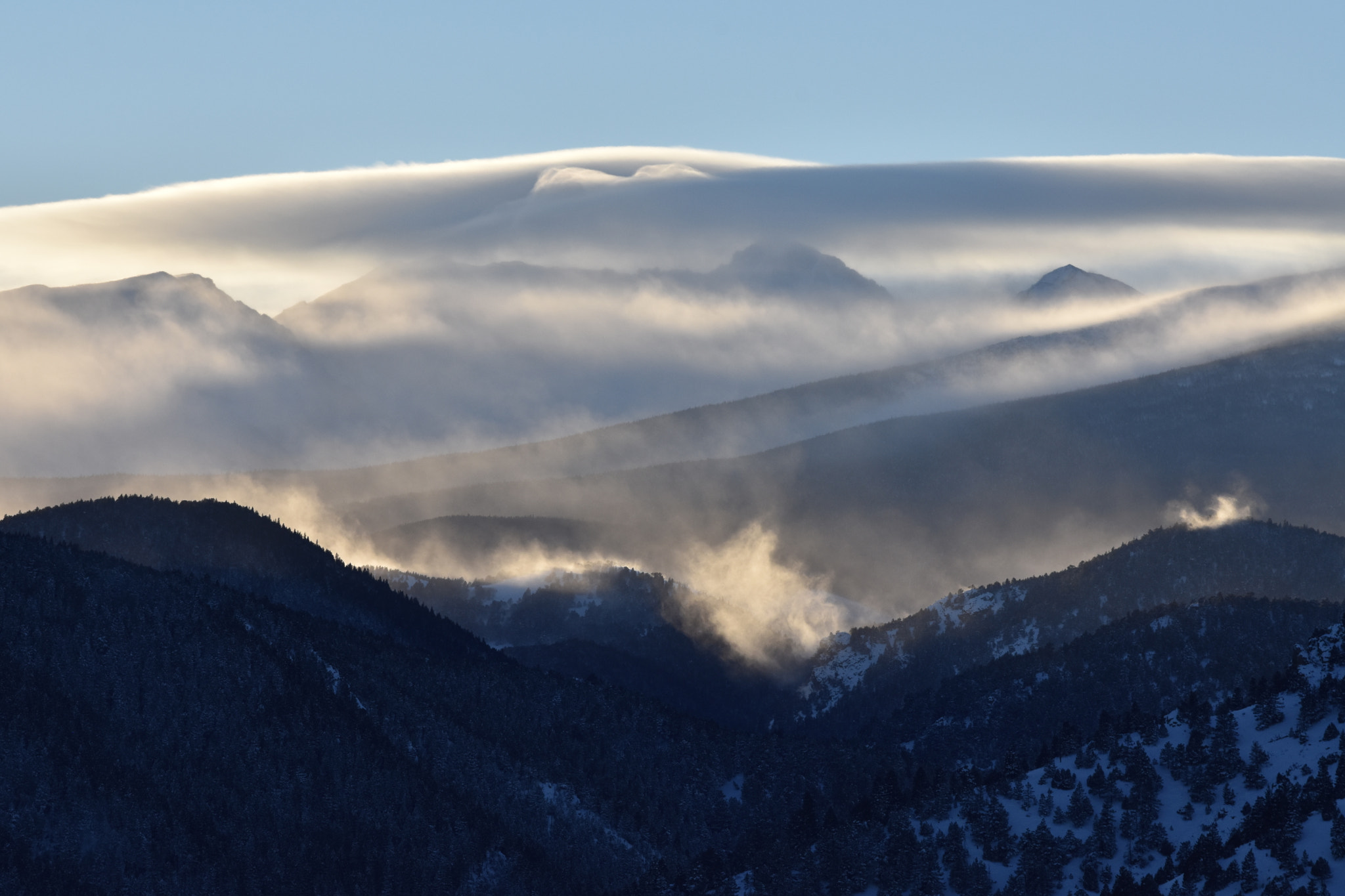 Nikon AF-S Nikkor 70-200mm F4G ED VR sample photo. Wind storm in the indian peaks photography
