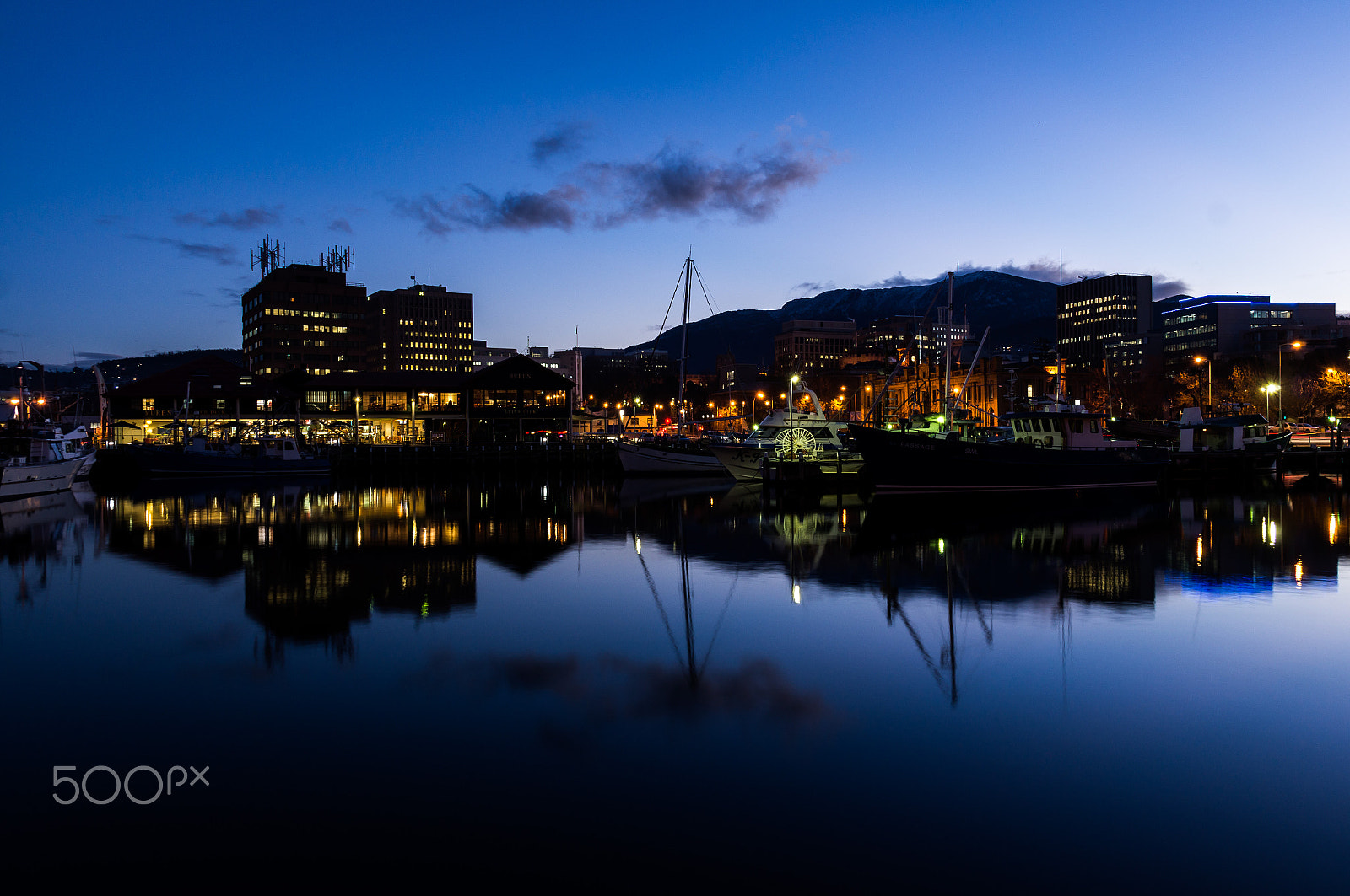 Sony SLT-A37 sample photo. Waterfront at dawn in hobart, tasmania, australia photography