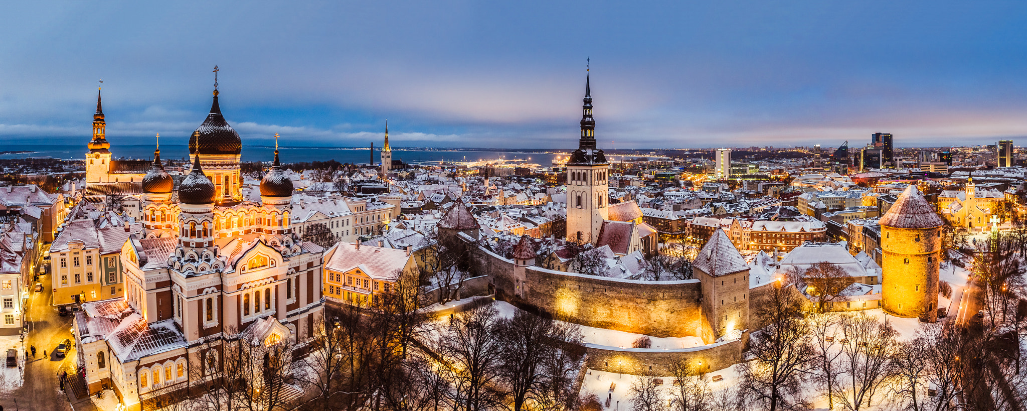 DJI FC550 sample photo. Winter in medieval tallinn photography