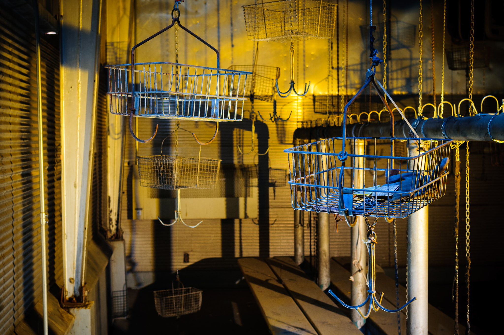 Nikon D300 sample photo. Locker room storage baskets photography