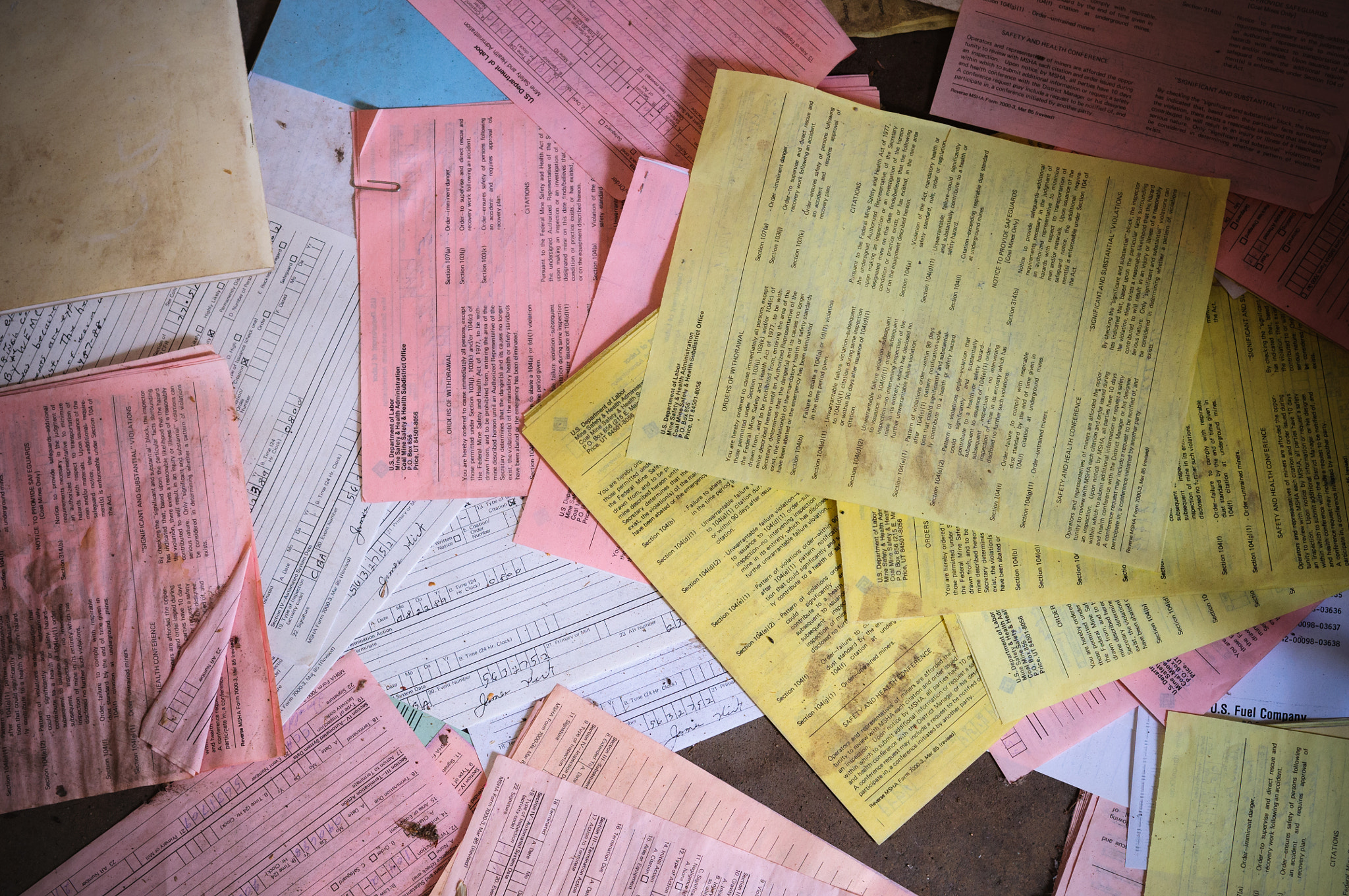 Nikon D300 sample photo. Us department of labor mining accident paperwork photography