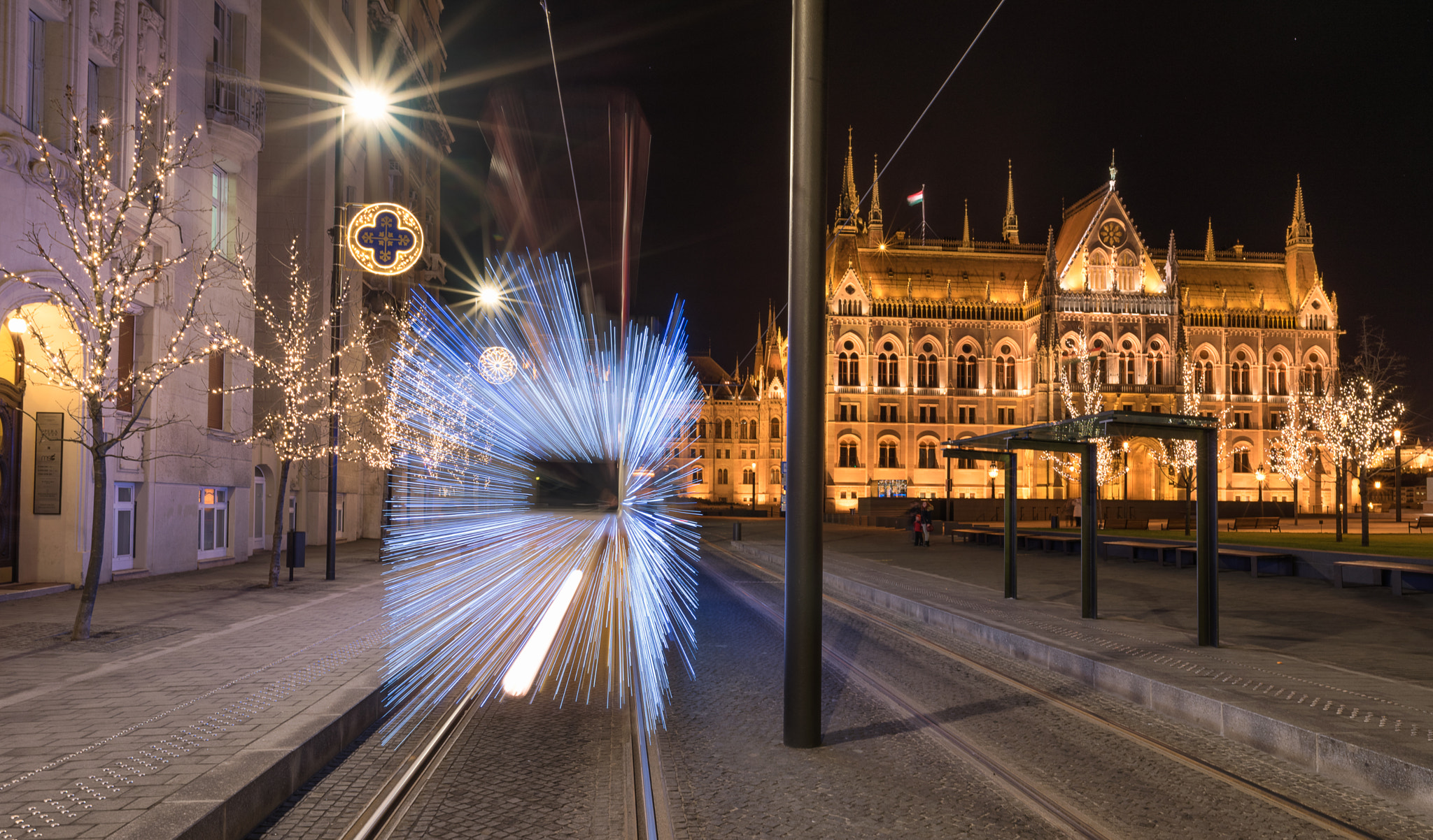 Nikon D750 sample photo. Last glimpse of light of the christmas tram photography