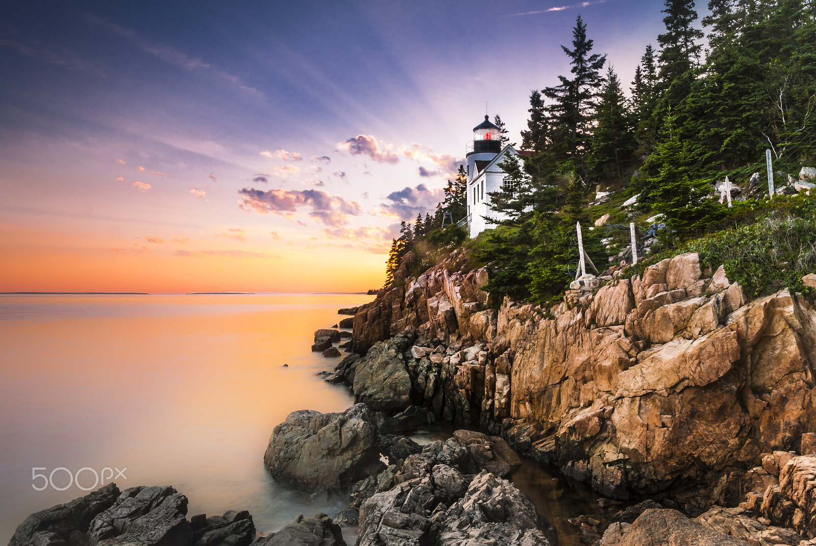 Nikon D200 sample photo. Bass harbor lighthouse in acadia at sunset photography