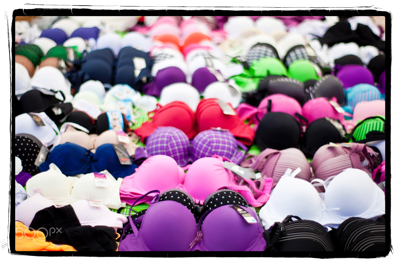 Canon EOS 5D Mark II sample photo. Bras presented at market in crete photography