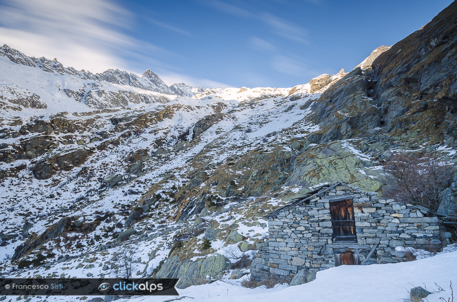 Nikon AF-S Nikkor 16-35mm F4G ED VR sample photo. Pian lavina: winter's stone (soana valley) photography