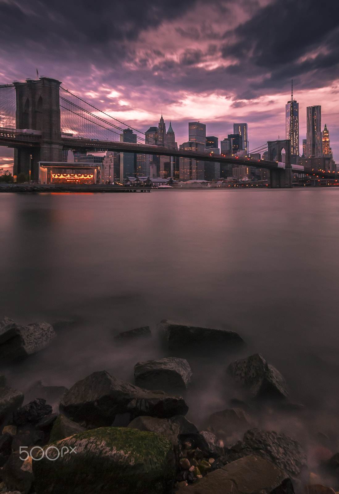 Tamron SP AF 17-35mm F2.8-4 Di LD Aspherical (IF) sample photo. Brooklyn bridge & world trade center skyline sunset photography